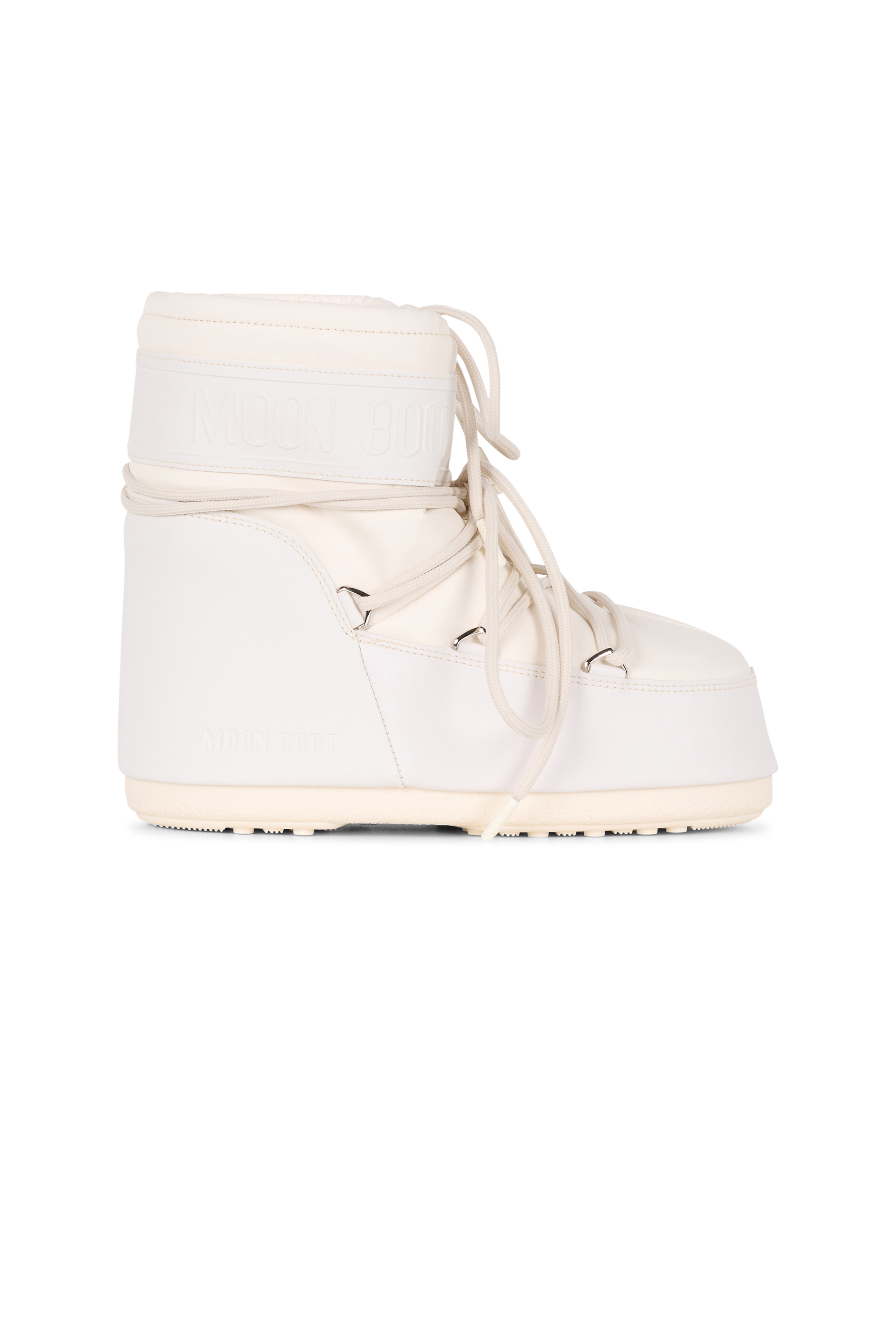 Heeled leather mid-calf boots Beige