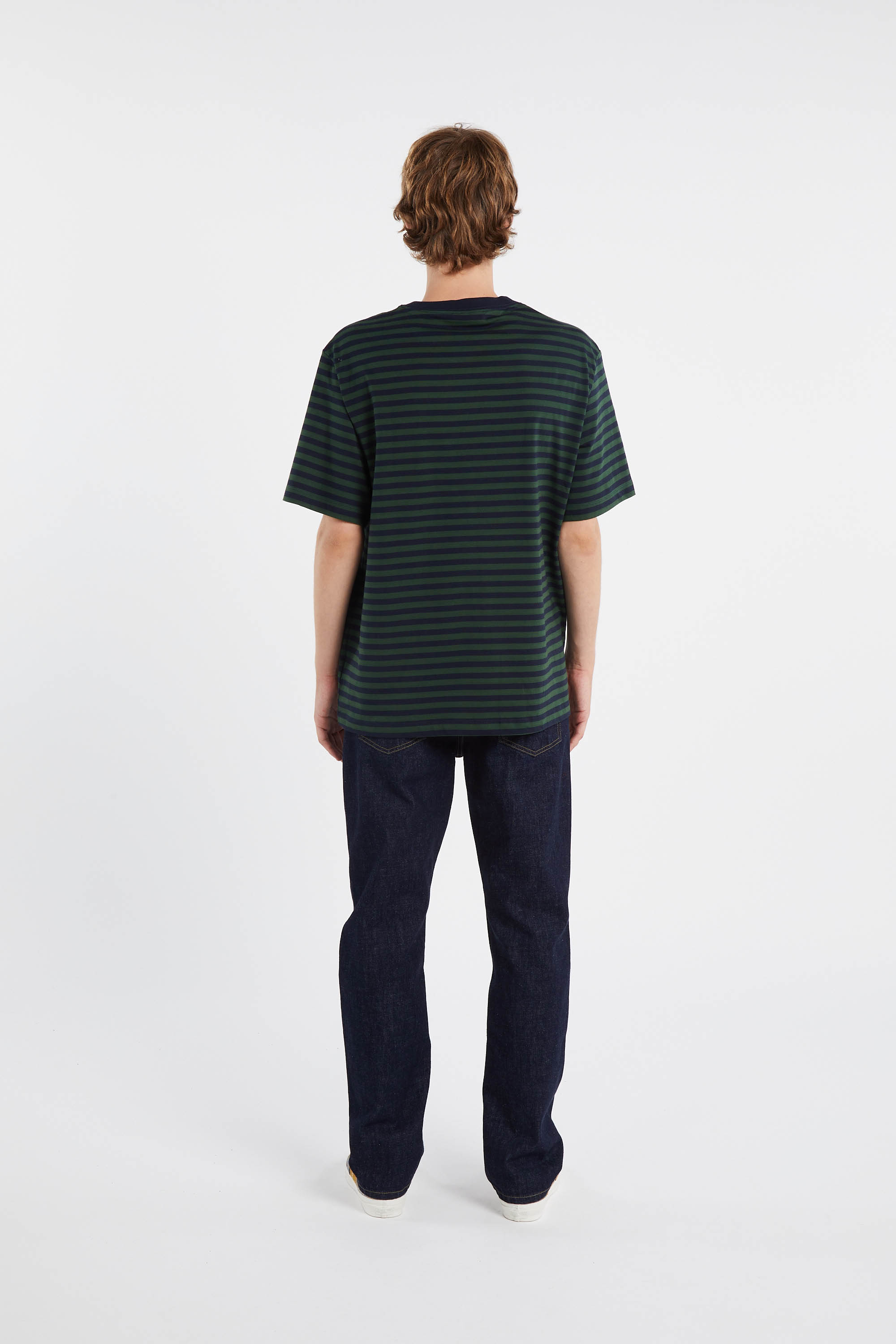 Regular-fit round-neck cotton T-shirt Green