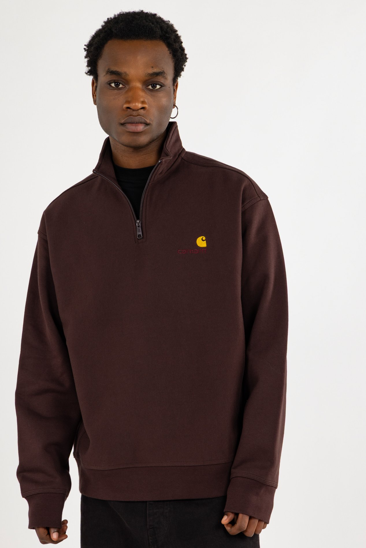 Slim-fit zip-up tracksuit top  Brown