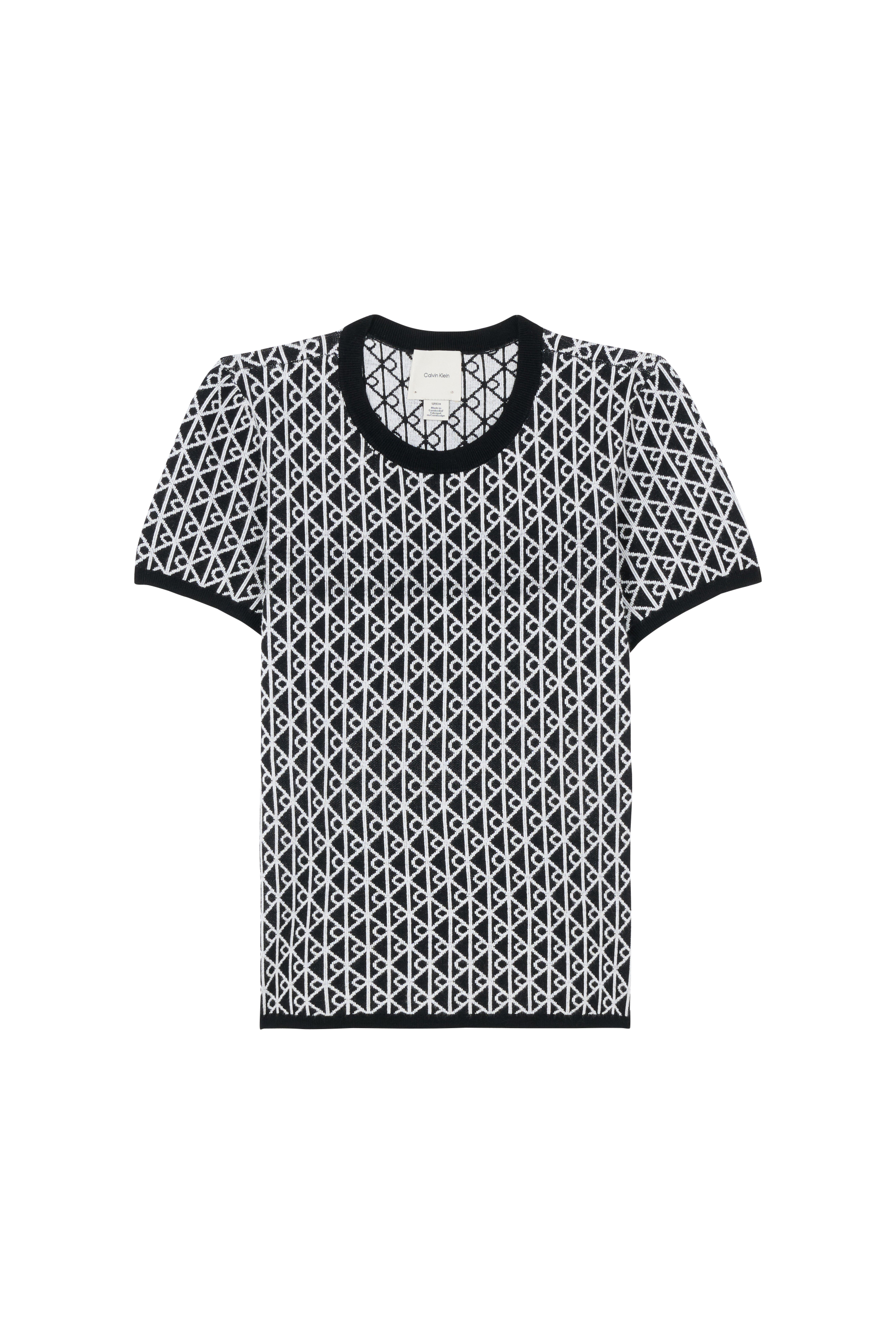 Regular-fit round-neck cotton T-shirt CALVIN KLEIN Black