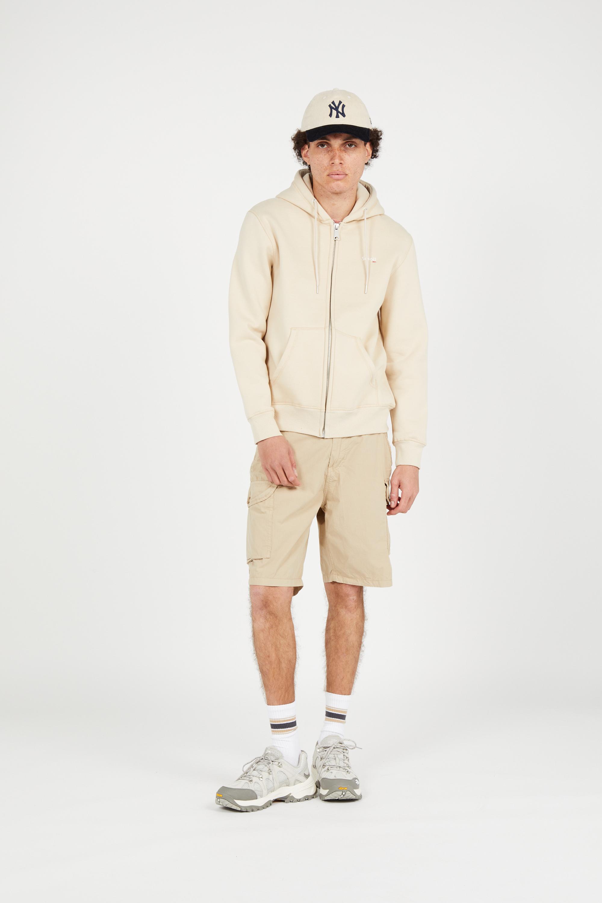 Hoodie zippé Beige