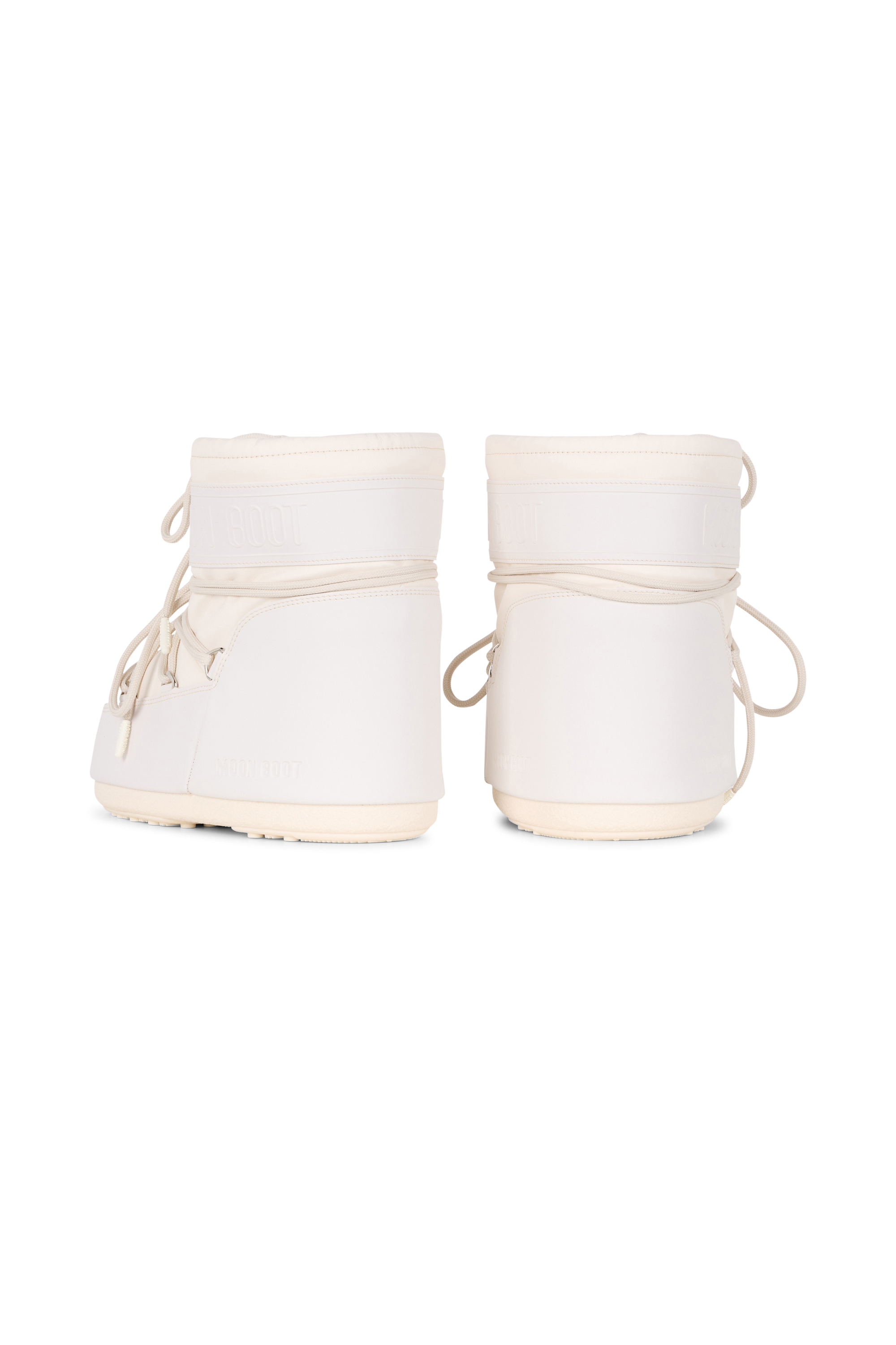 Heeled leather mid-calf boots Beige