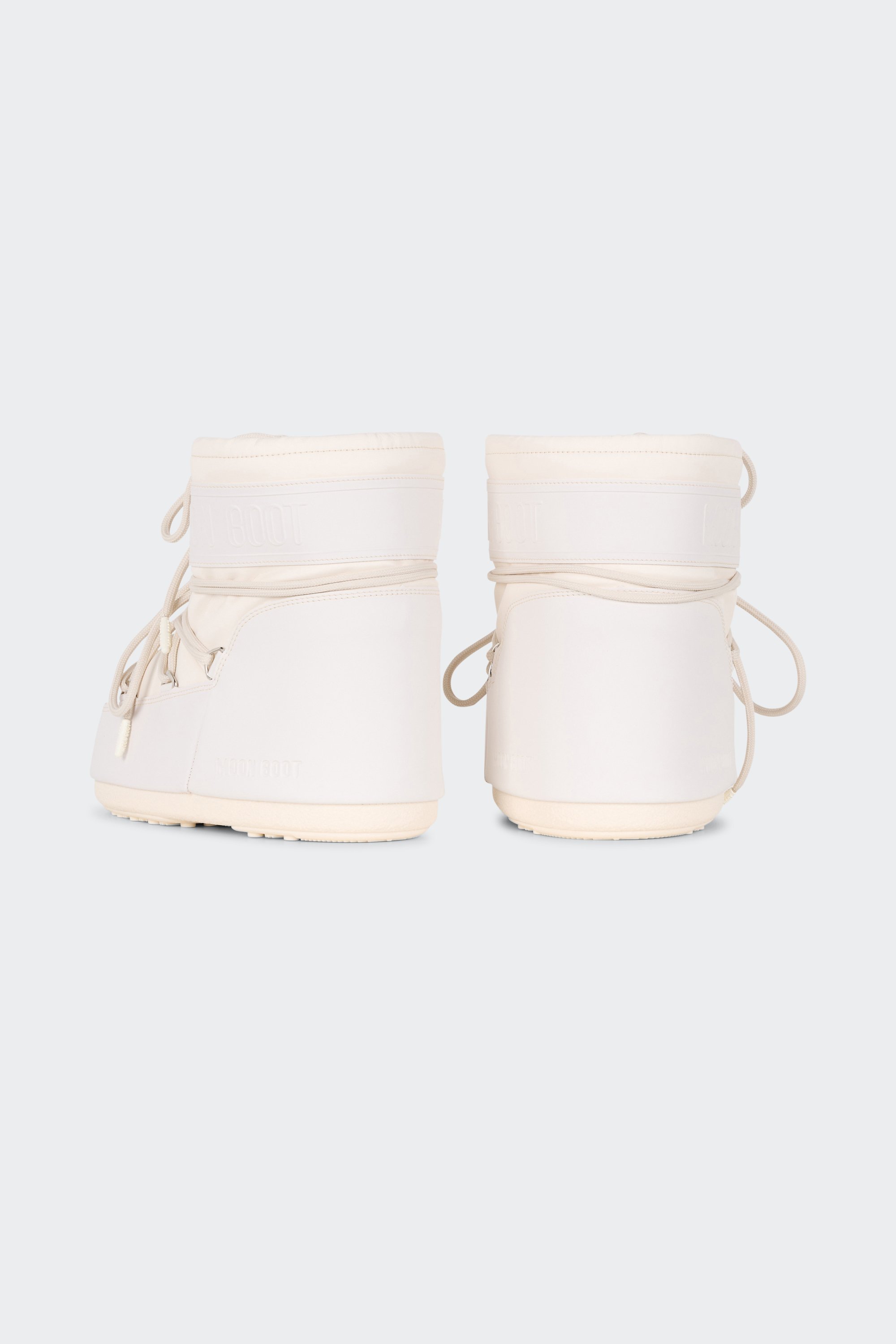 Heeled leather mid-calf boots | Beige by MOON BOOT Heeled leather mid-calf boots Beige