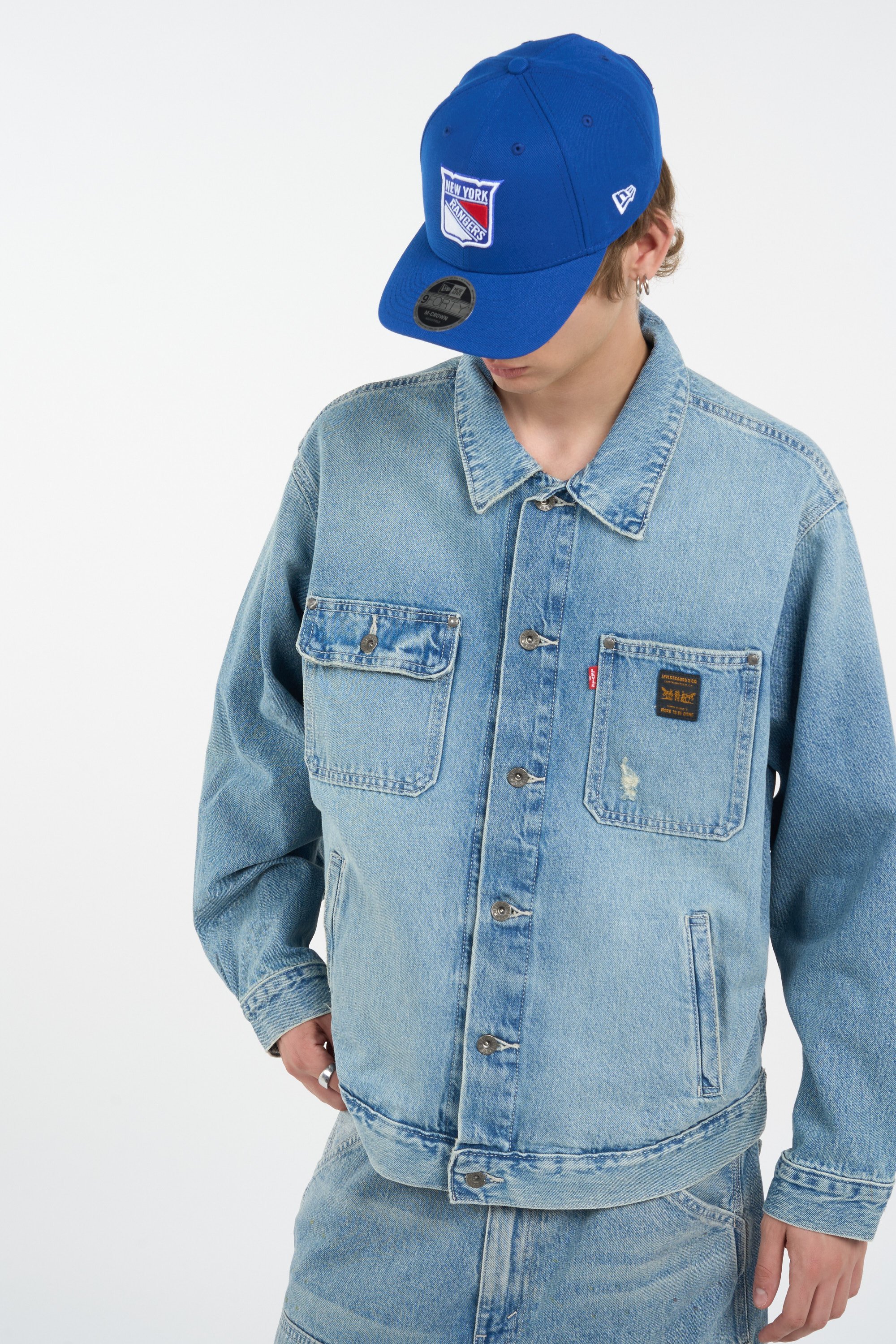 Oversized classic collar cotton jacket | Blue LEVI'S Men