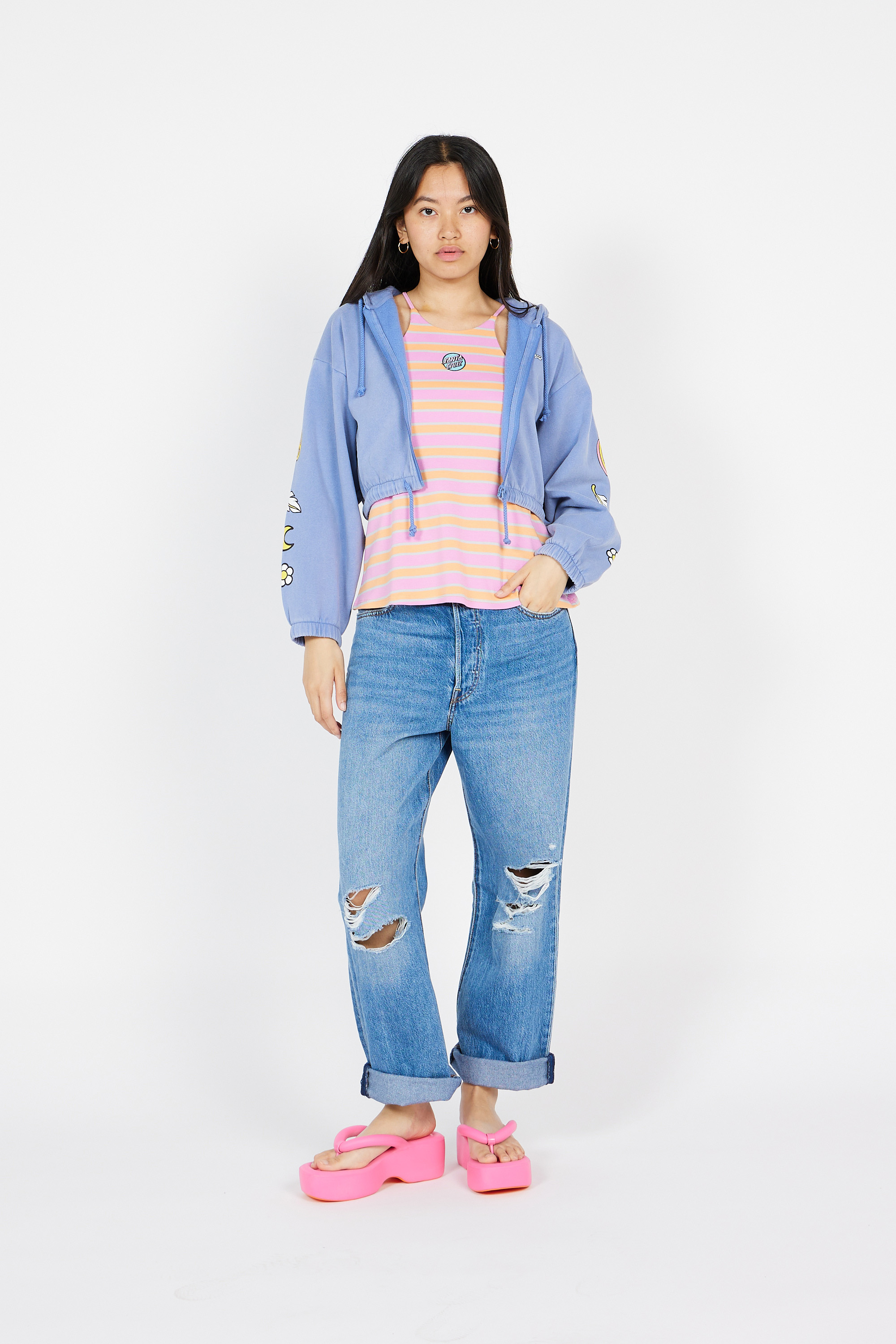 sweat zippé Bleu