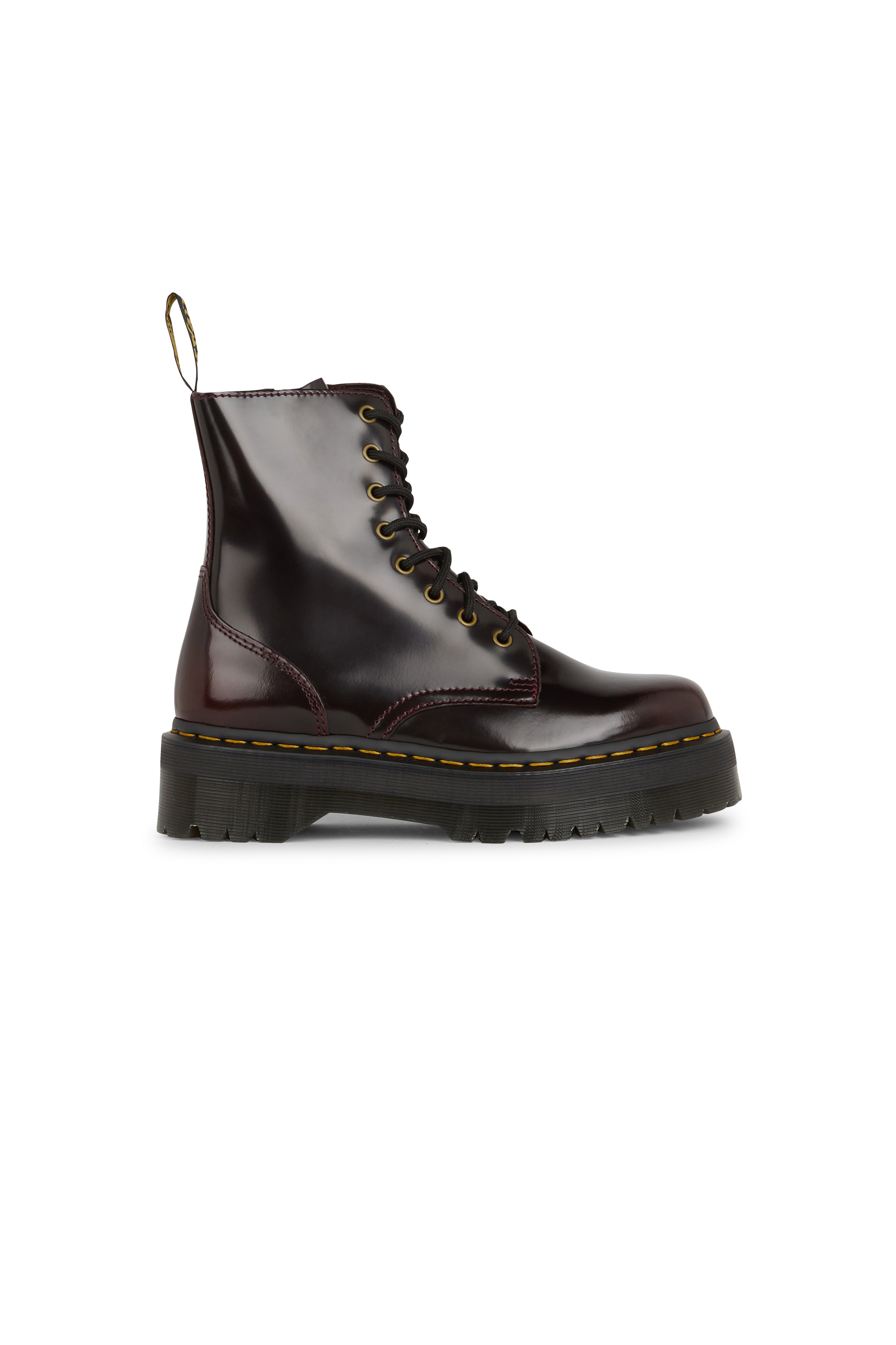 Heeled leather mid-calf boots Red