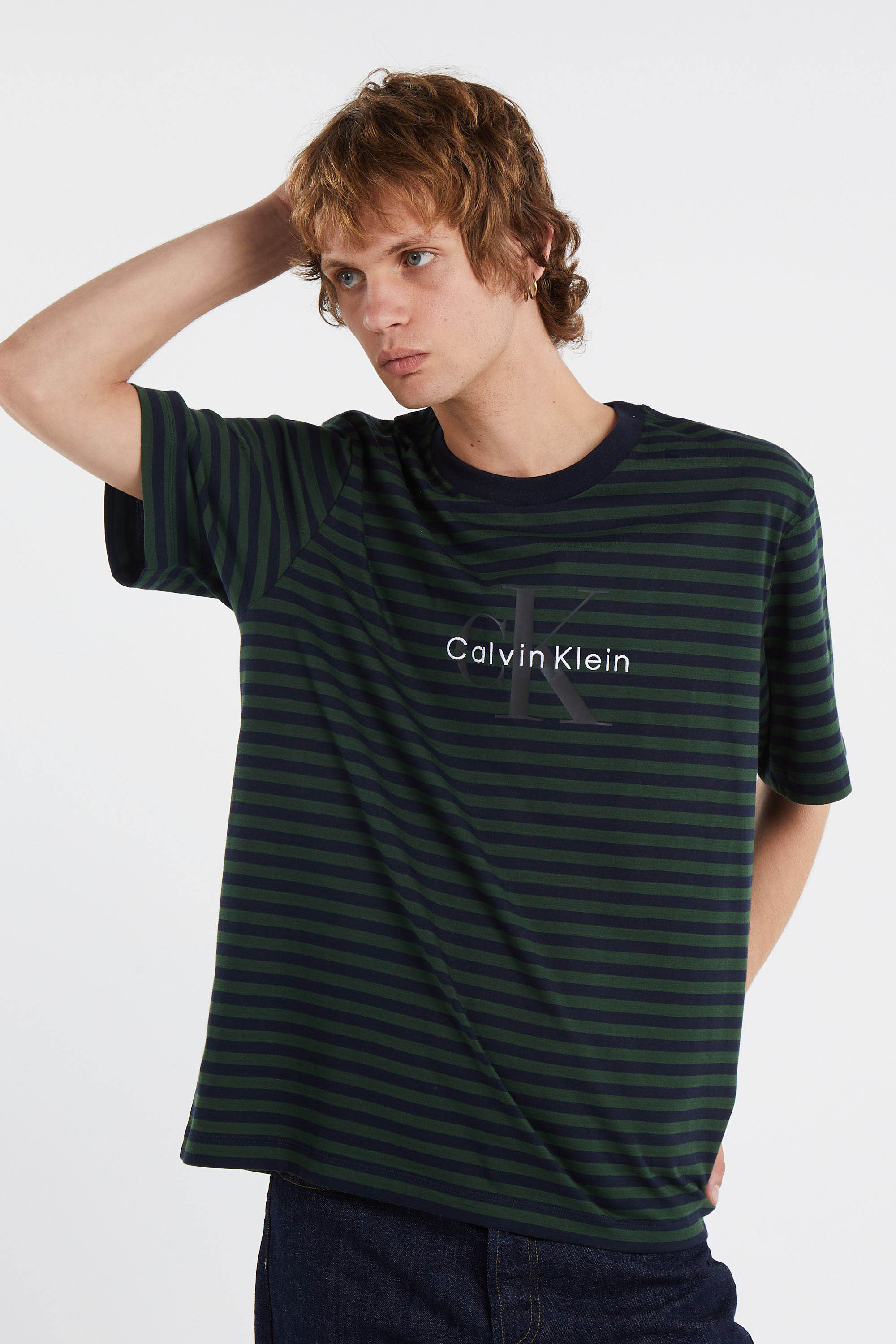 Regular-fit round-neck cotton T-shirt Green