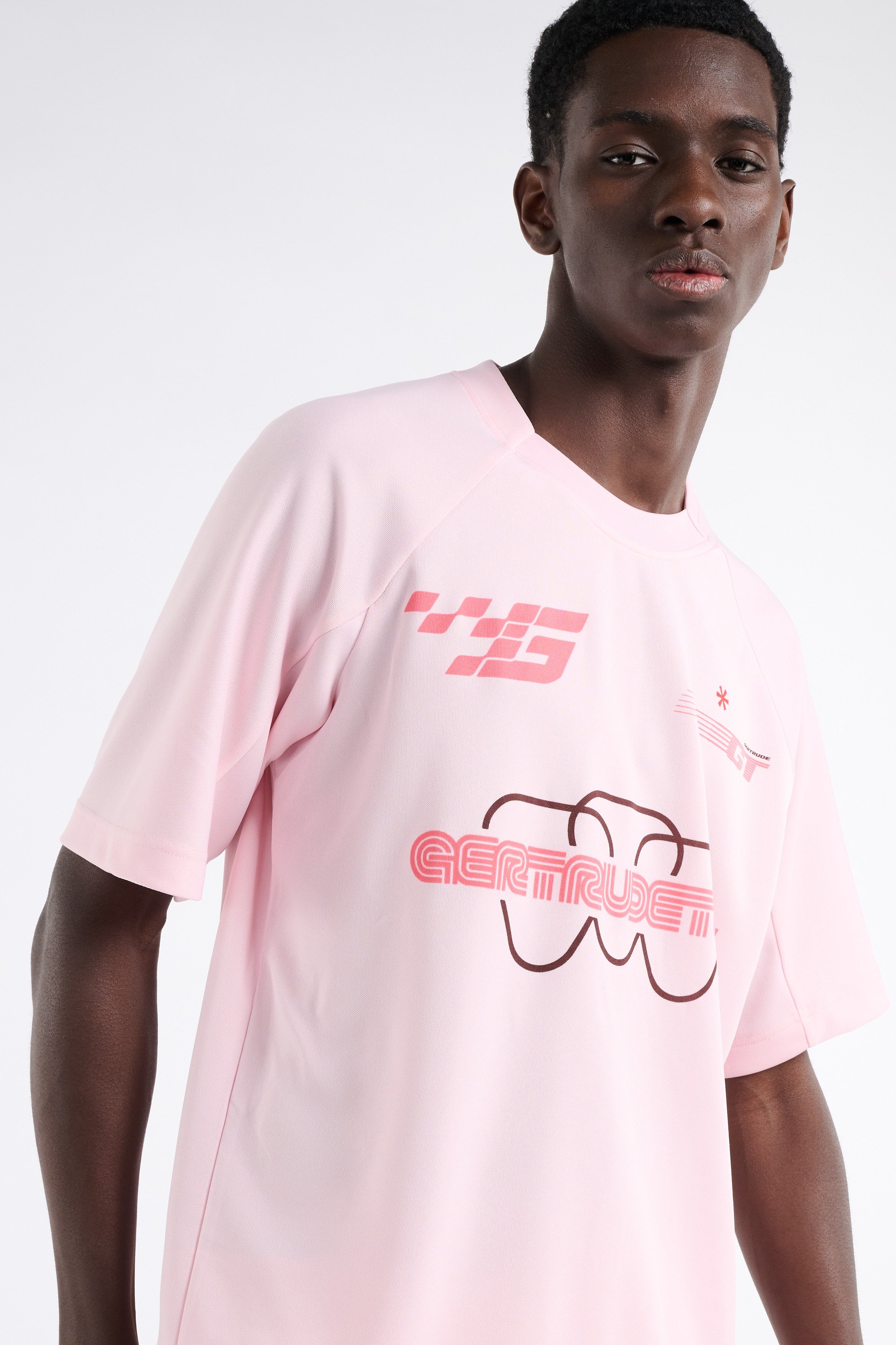 Regular-fit round-neck cotton T-shirt | Pink GERTRUDE Men