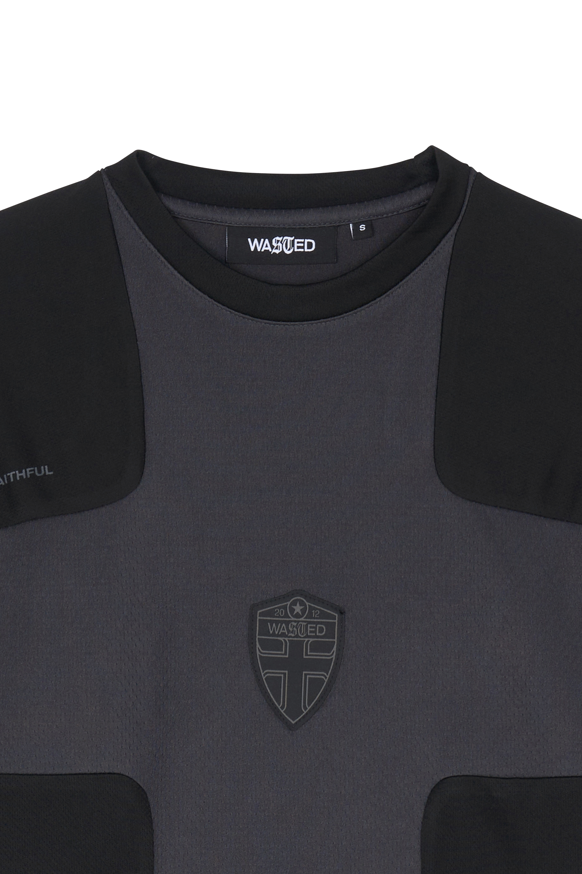 Regular-fit round-neck cotton T-shirt | Black WASTED Men