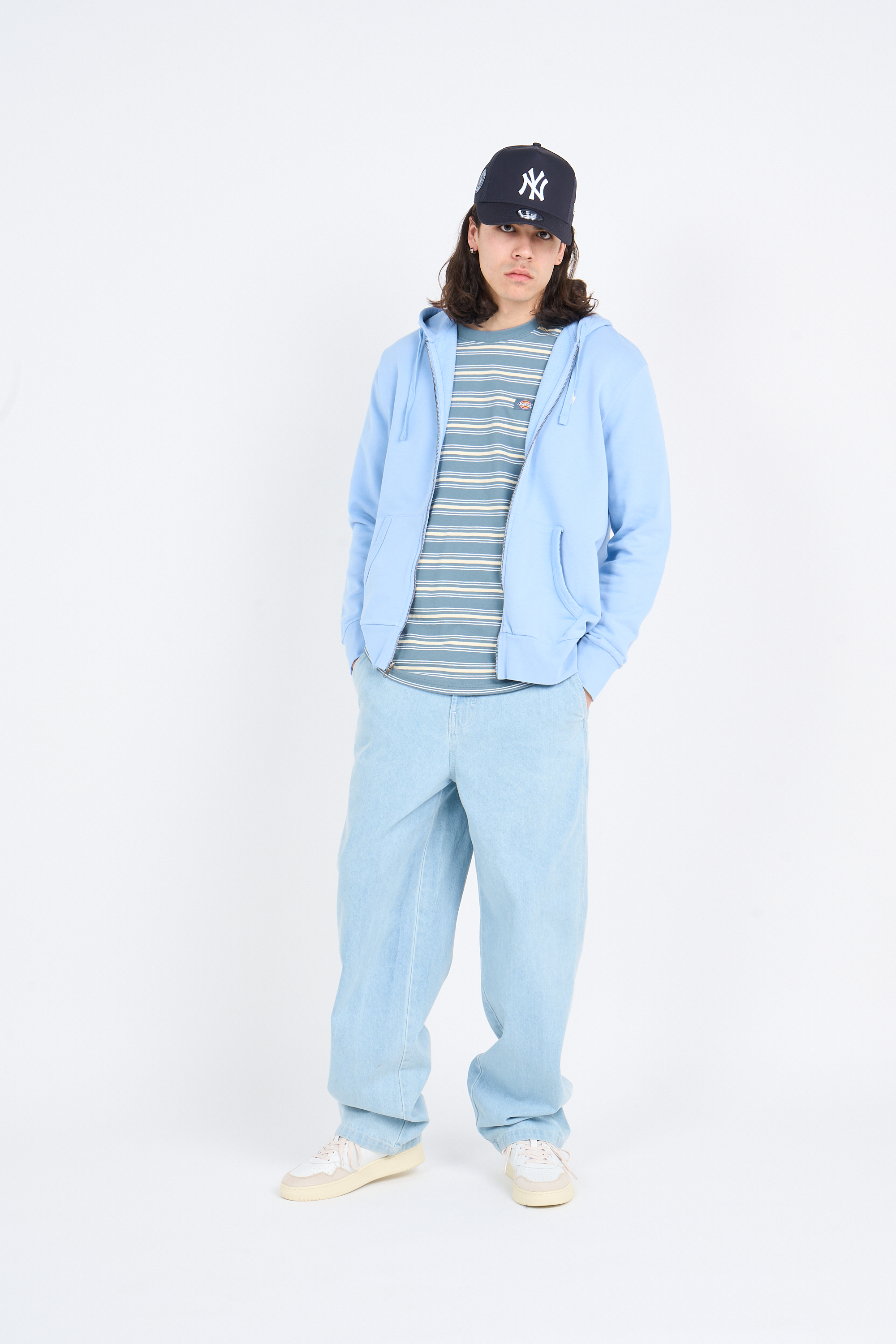 Hoodie zippé Bleu