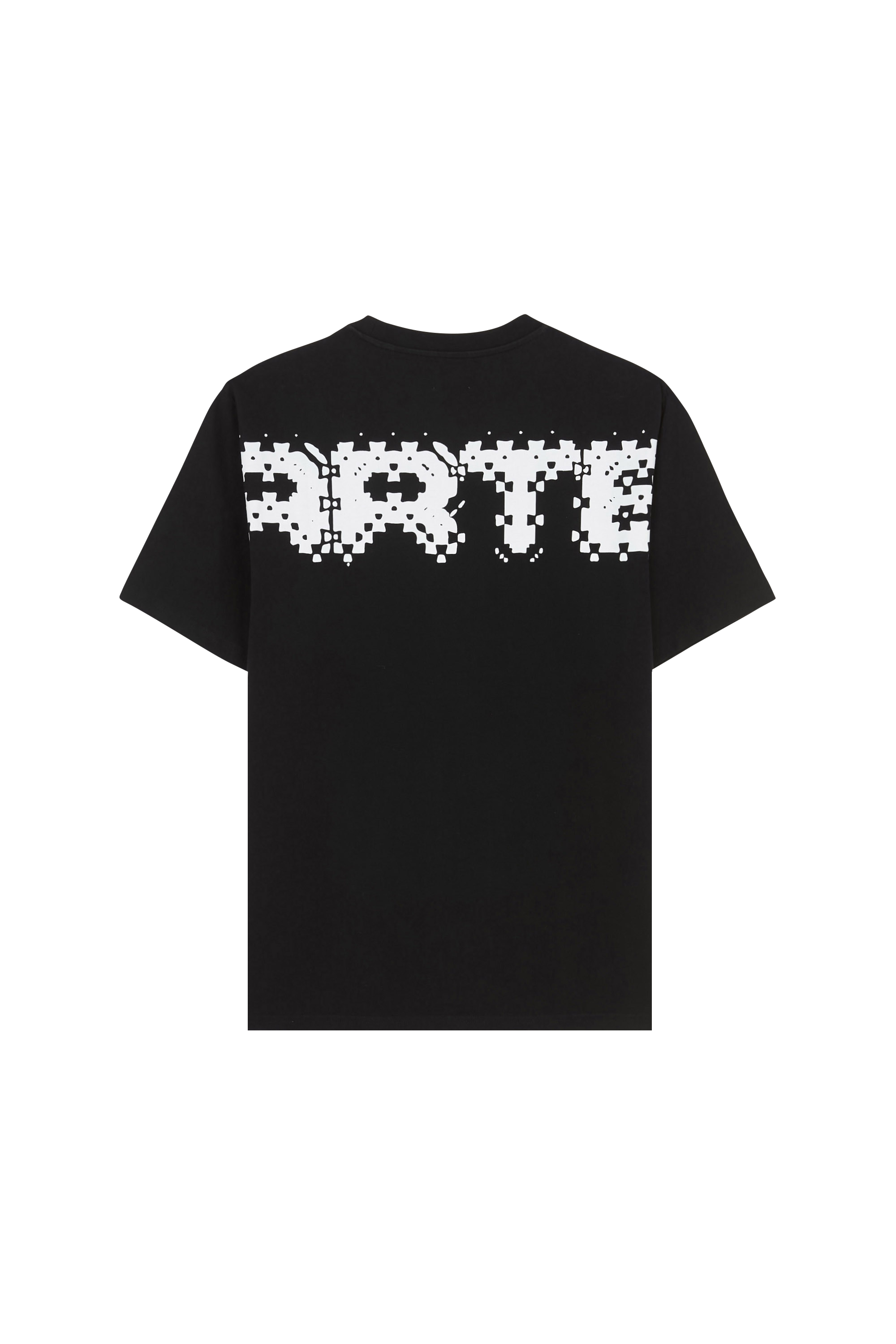 Regular-fit round-neck cotton T-shirt Black