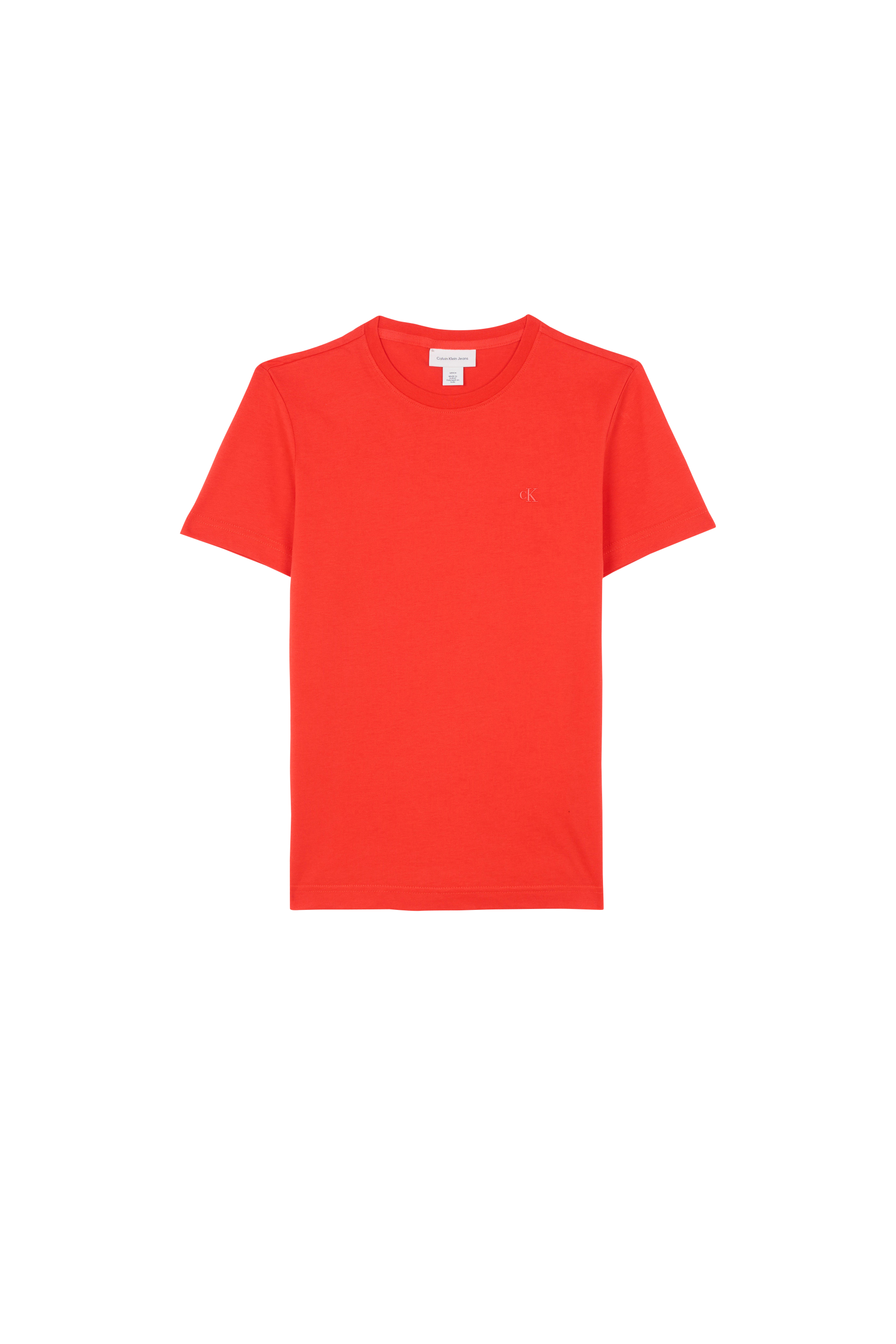 Regular-fit round-neck cotton T-shirt Orange