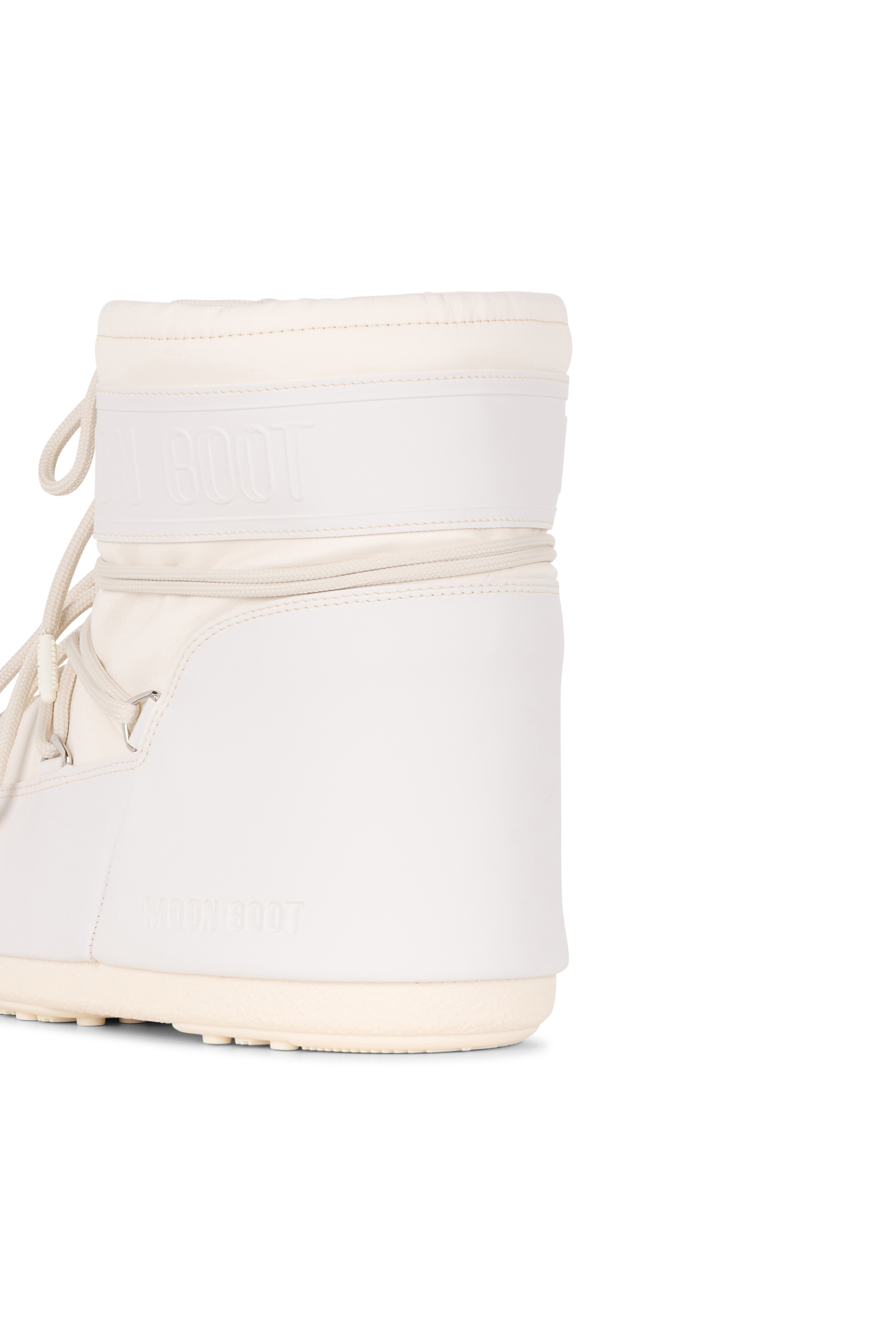 Heeled leather mid-calf boots Beige