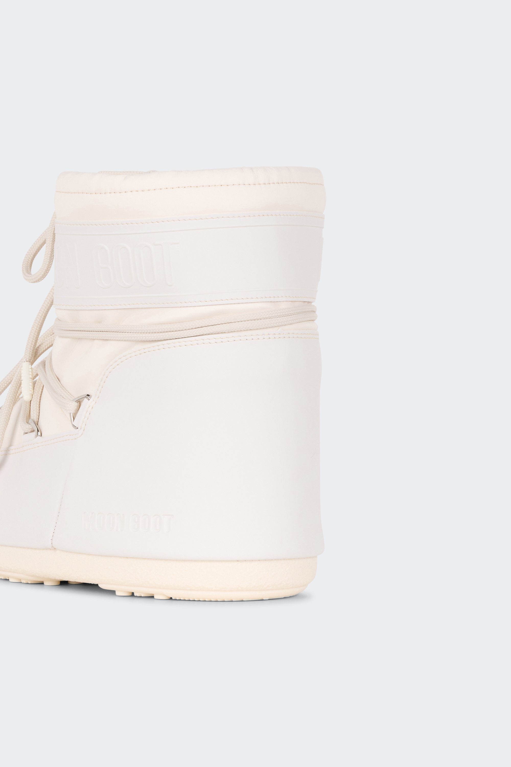 Heeled leather mid-calf boots | Beige by MOON BOOT Heeled leather mid-calf boots Beige