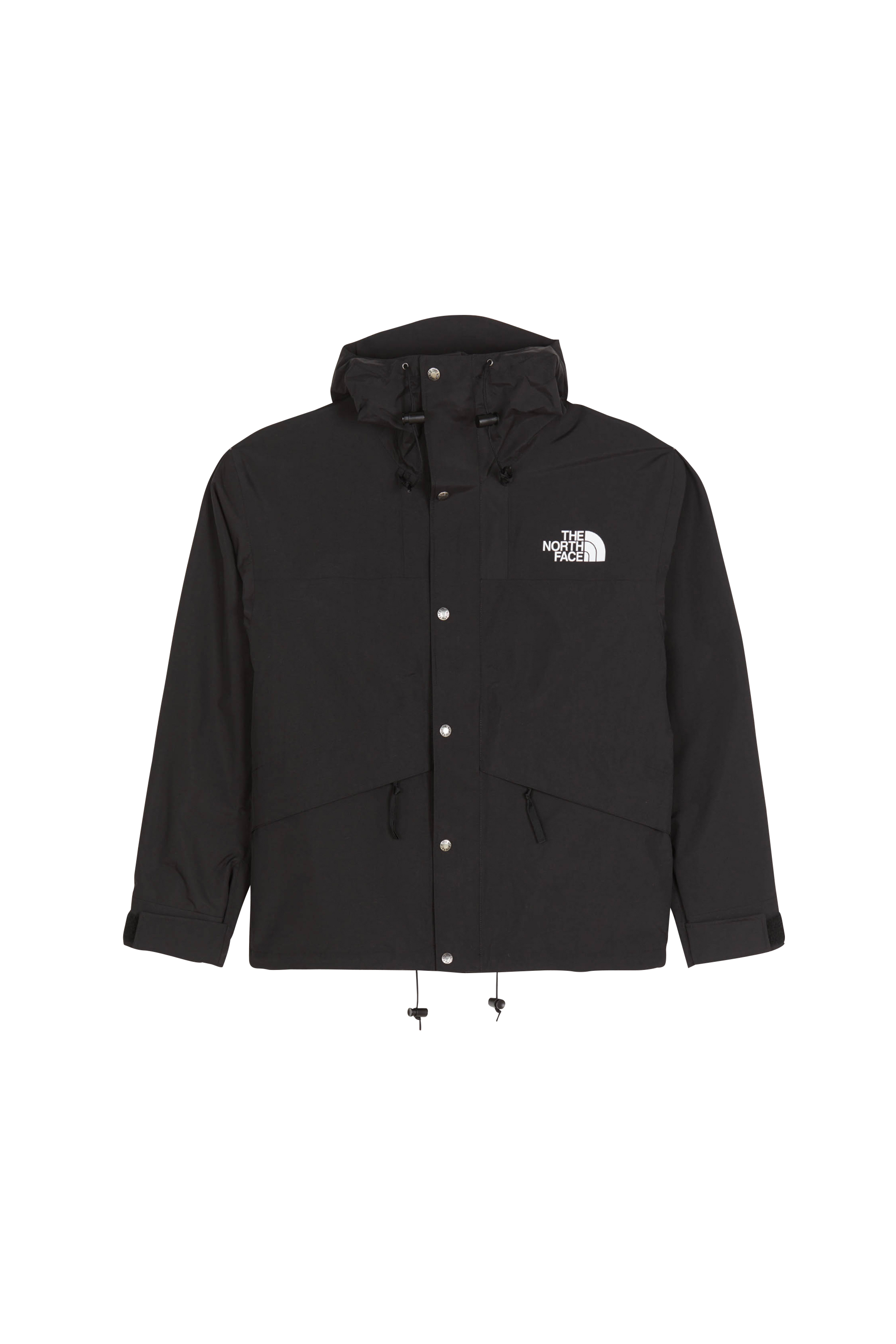 Printed raincoat with hood Black