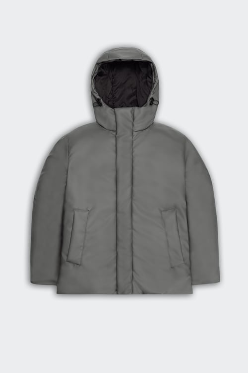 RAINS Lightweight quilted padded jacket with high neck Grey