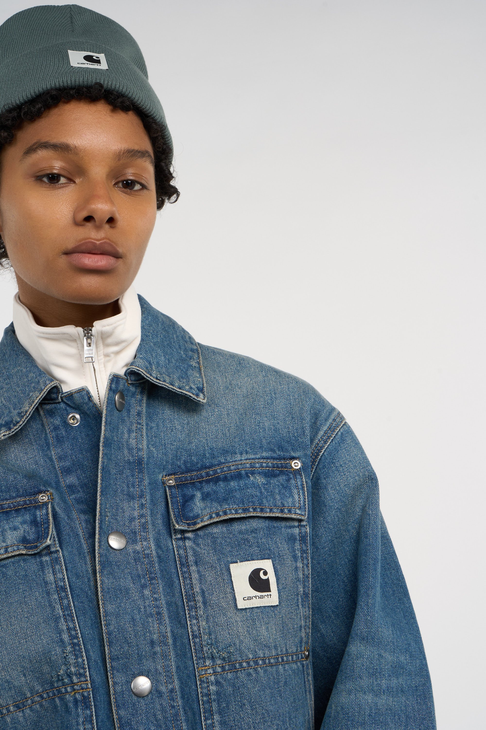 Veste denim Bleu