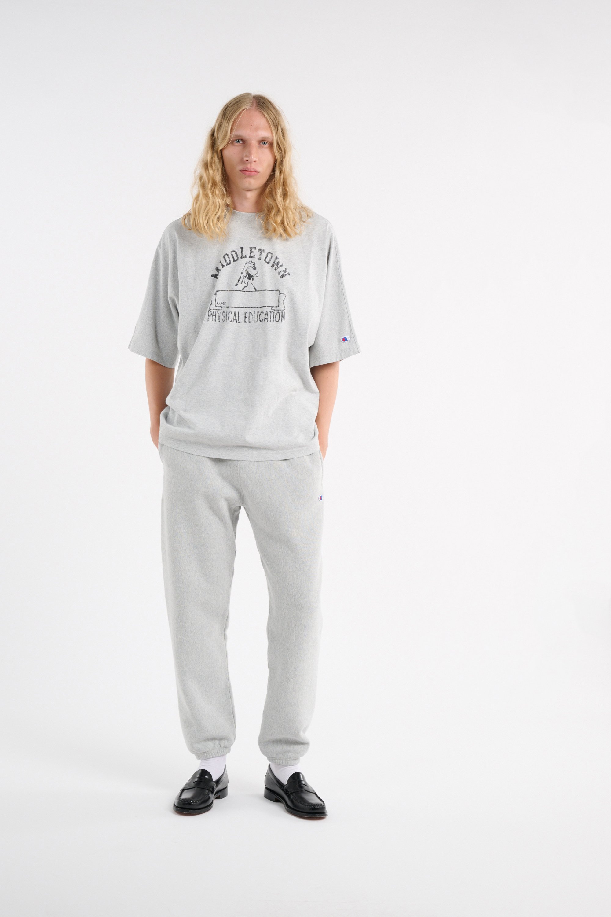 Regular-fit round-neck cotton T-shirt CHAMPION Grey