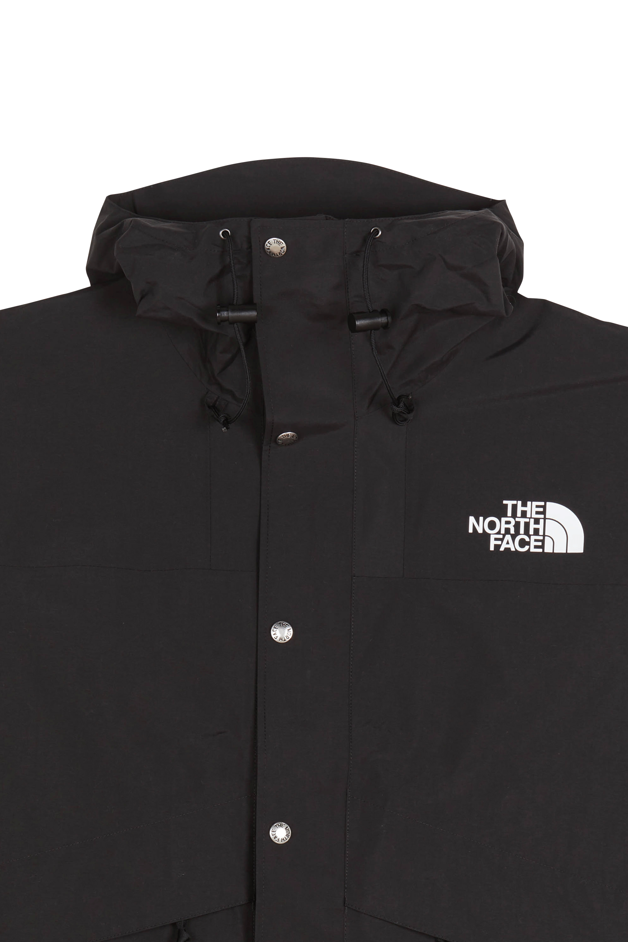 Printed raincoat with hood Black