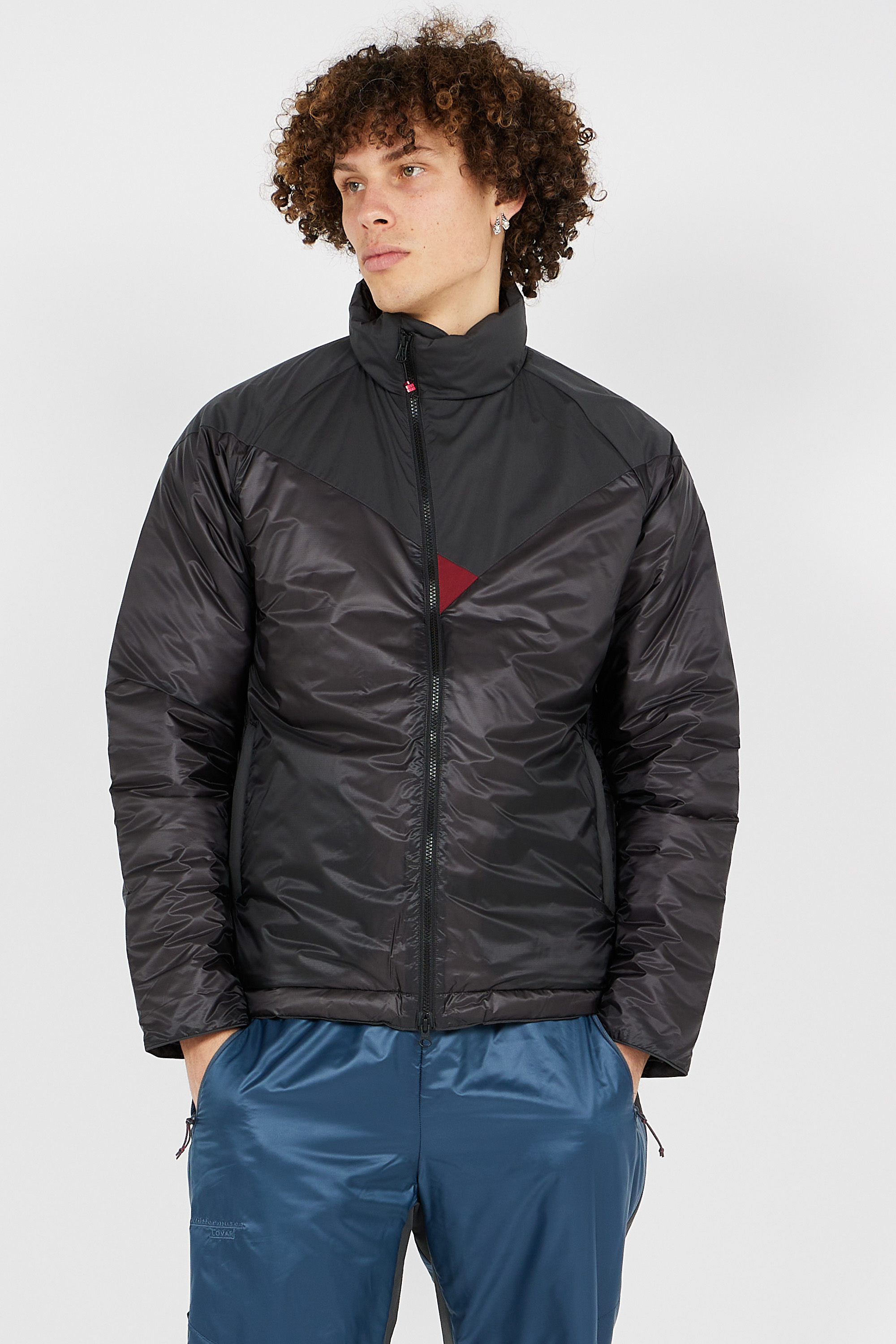 Lightweight quilted padded jacket with high neck Black