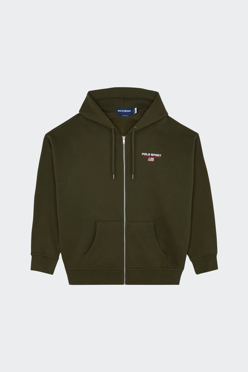 POLO RALPH LAUREN Hoodie zippé Kaki