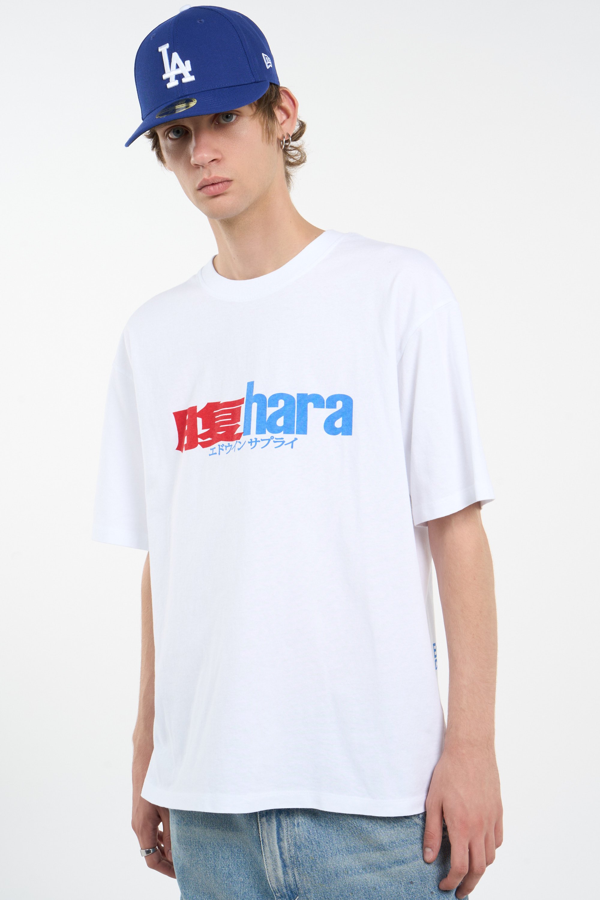 Regular-fit round-neck cotton T-shirt | White EDWIN Men