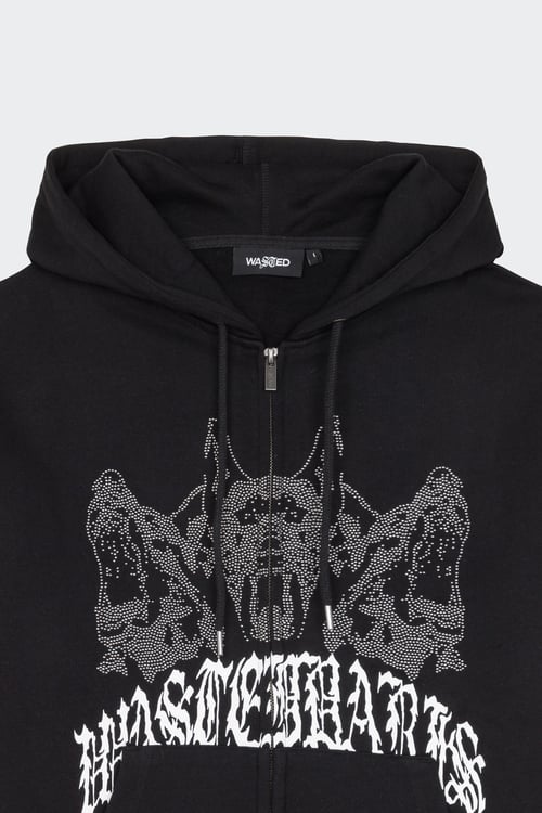 WASTED Hoodie zippé  Noir