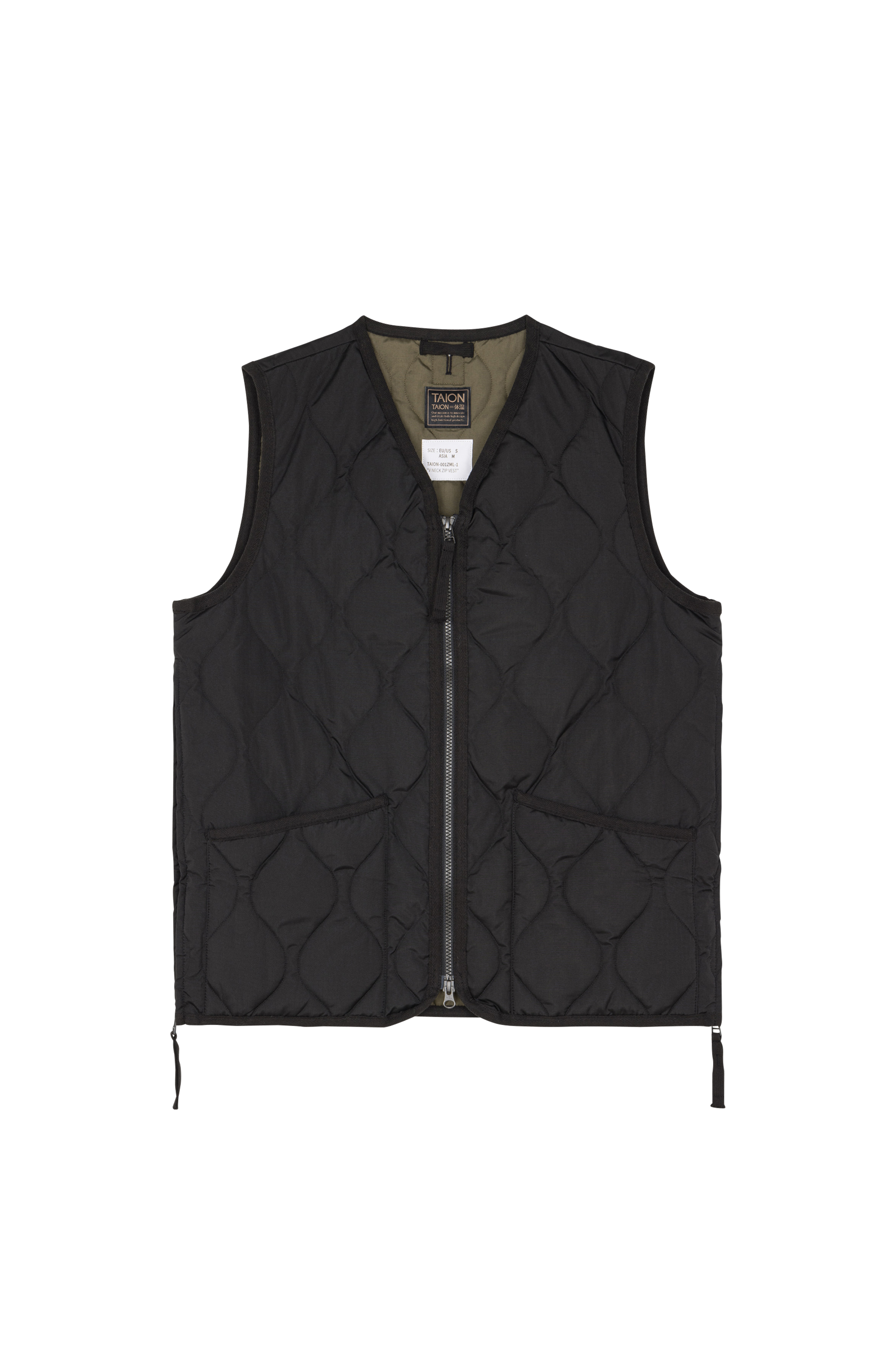 Lightweight quilted padded jacket with high neck Black