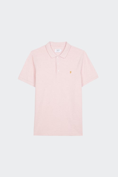FARAH Polo à manches courtes en coton bio Rose