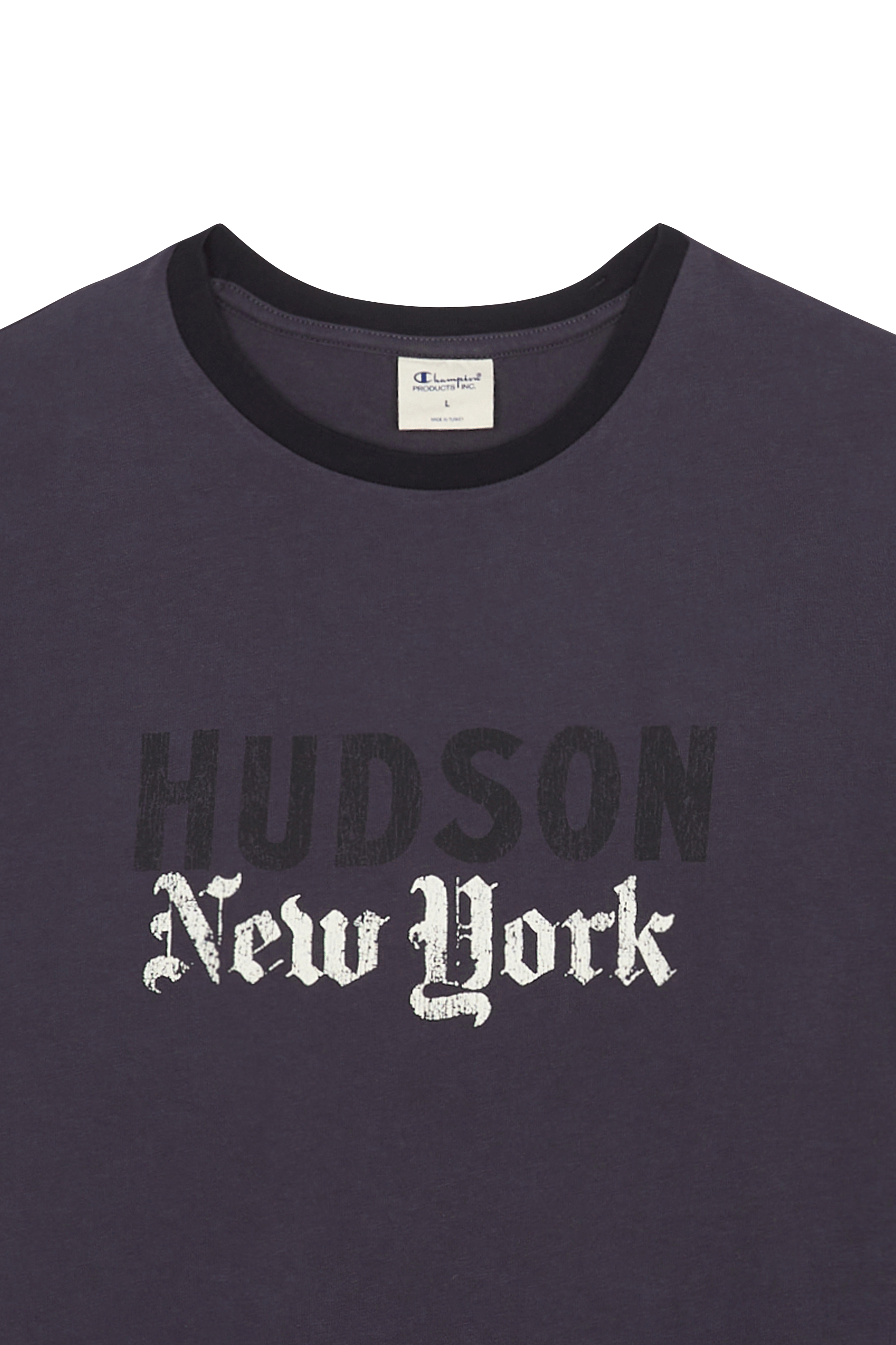 Regular-fit round-neck cotton T-shirt Black