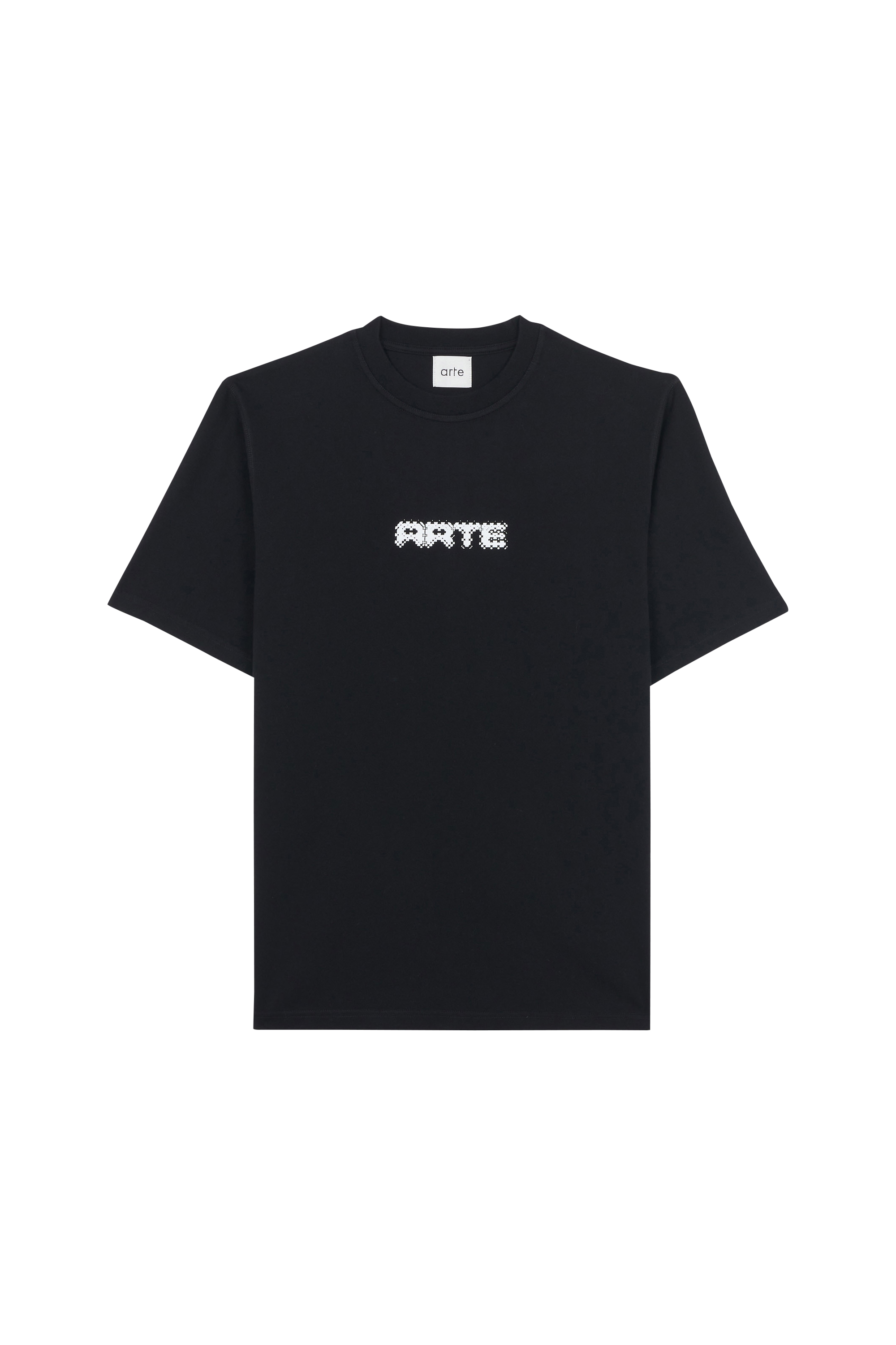 Regular-fit round-neck cotton T-shirt Black