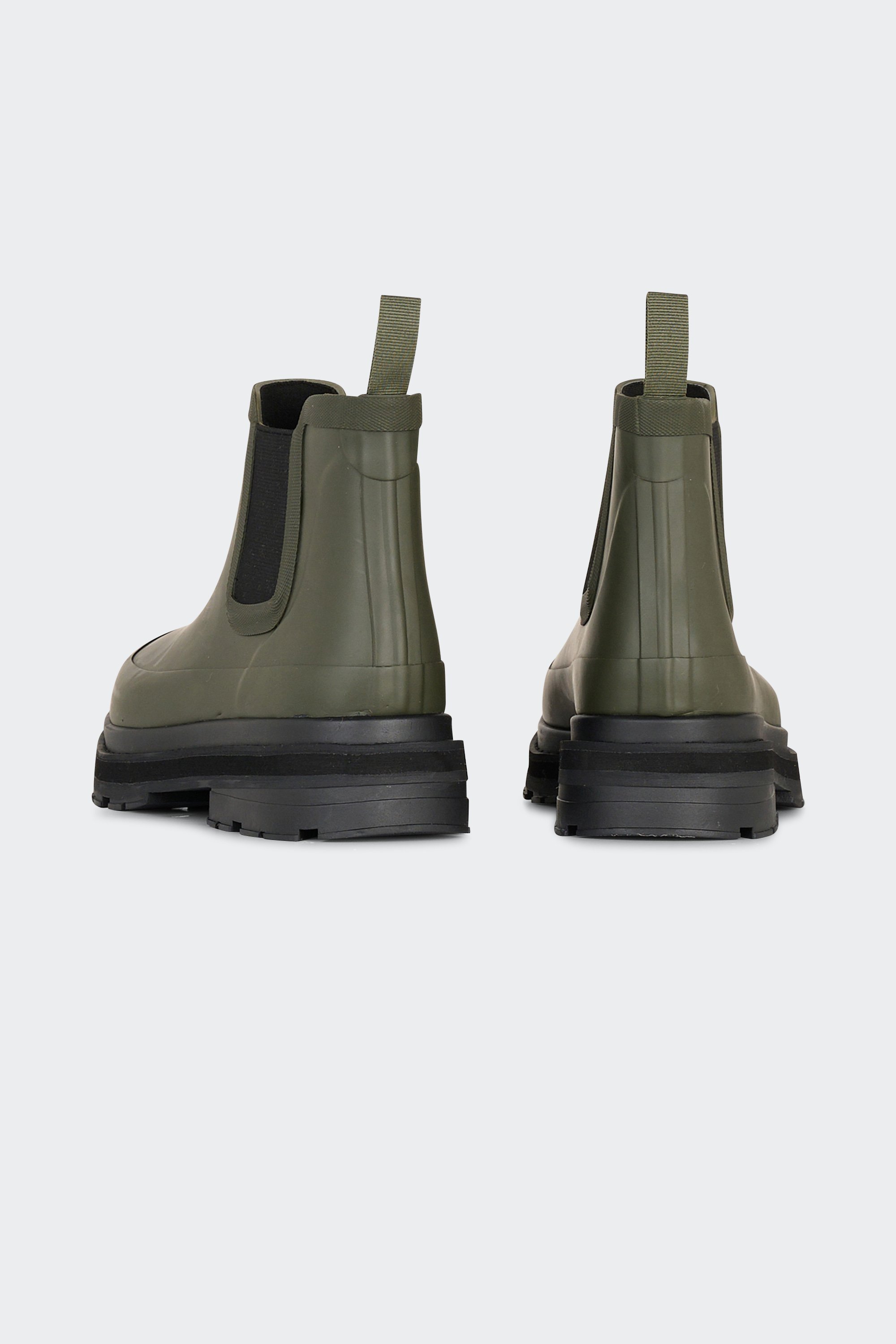 Heeled leather mid-calf boots | Khaki by AIGLE Heeled leather mid-calf boots Khaki