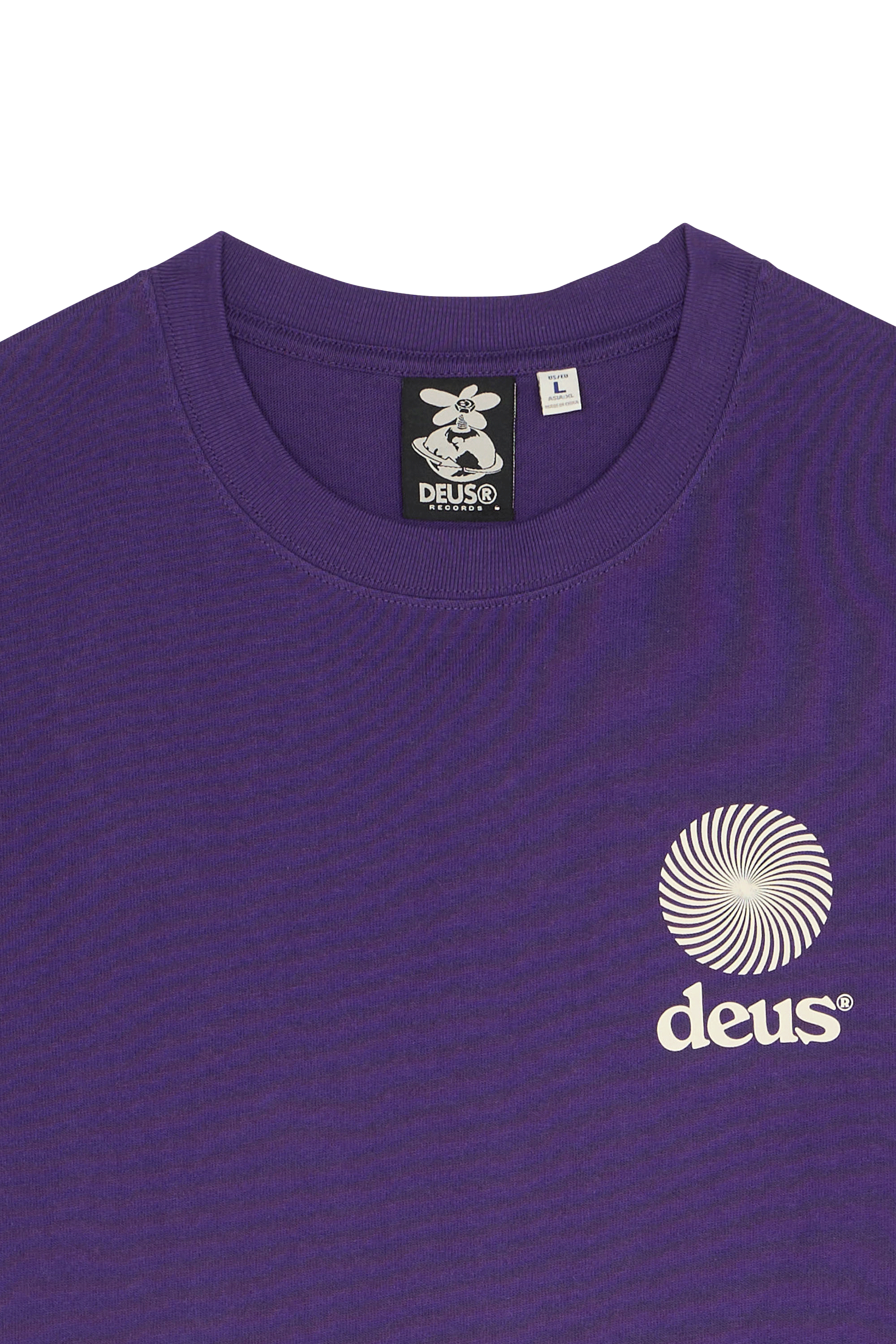 Regular-fit round-neck cotton T-shirt Purple