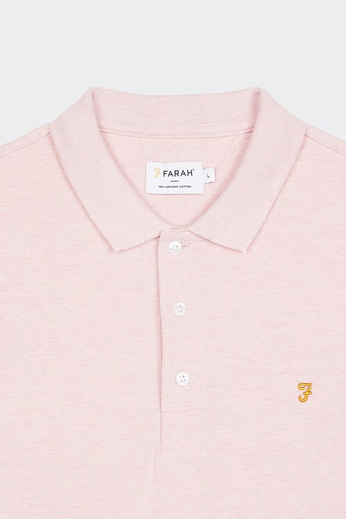FARAH Polo à manches courtes en coton bio Rose