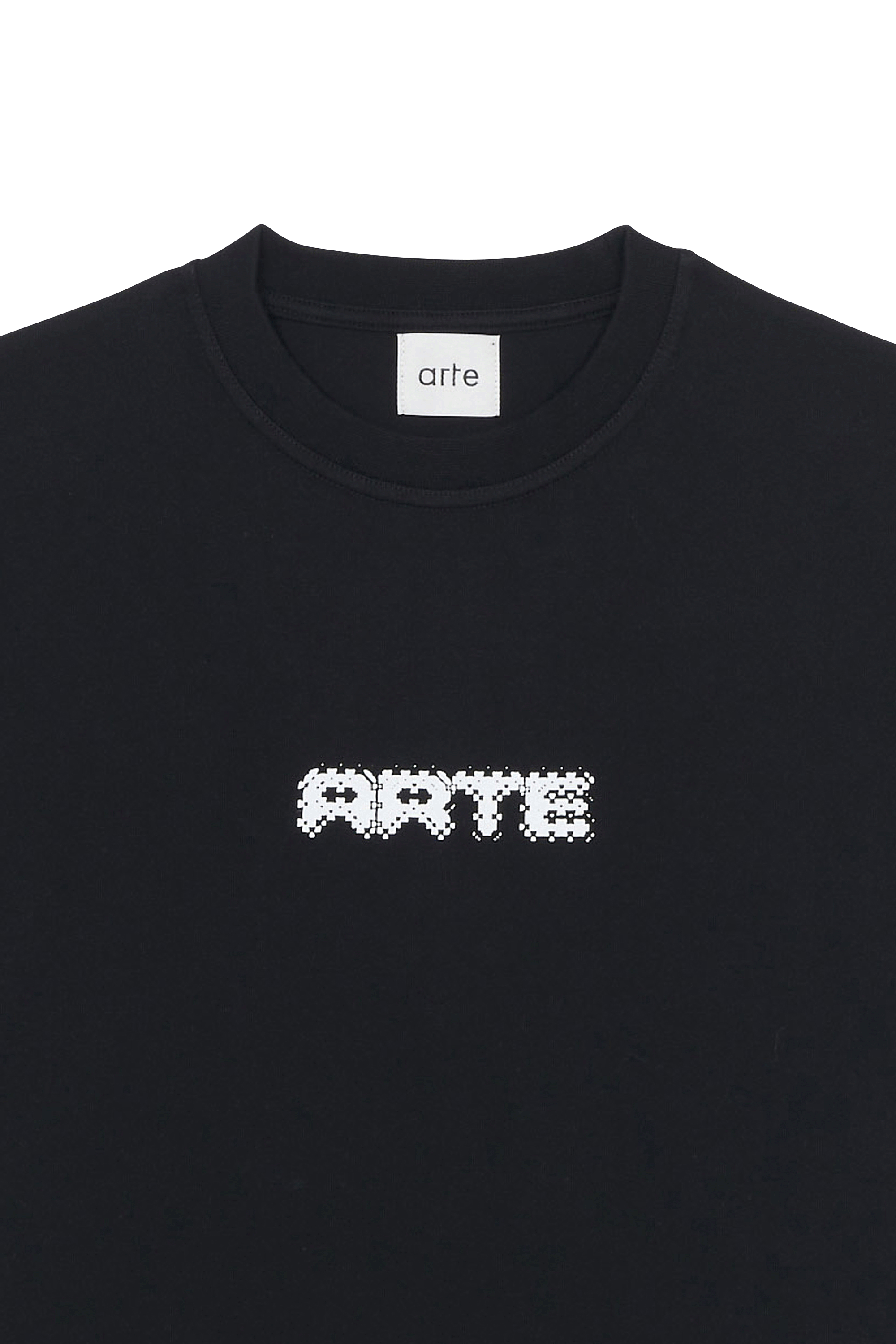 Regular-fit round-neck cotton T-shirt Black