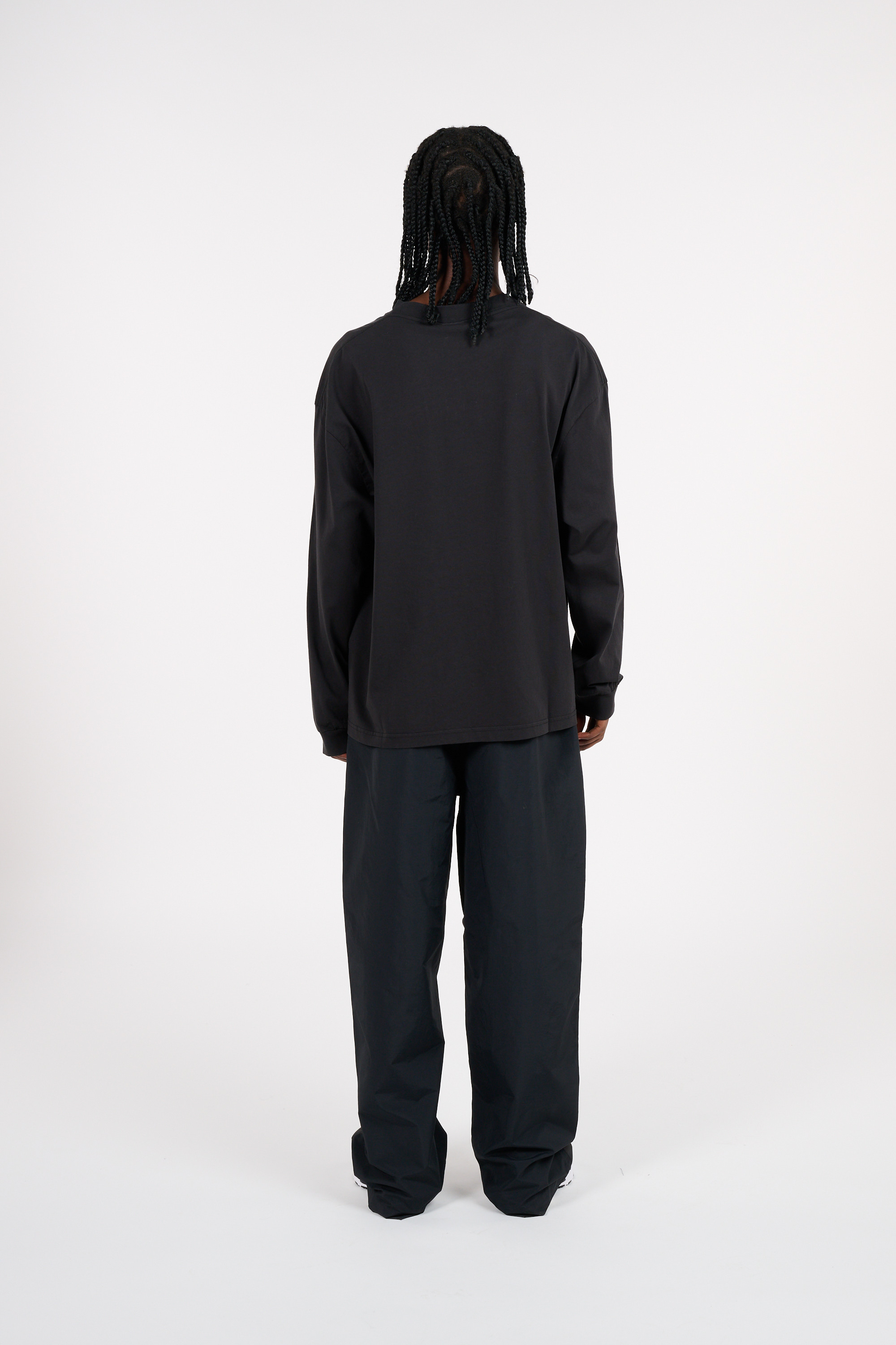 Regular-fit round-neck cotton T-shirt Black