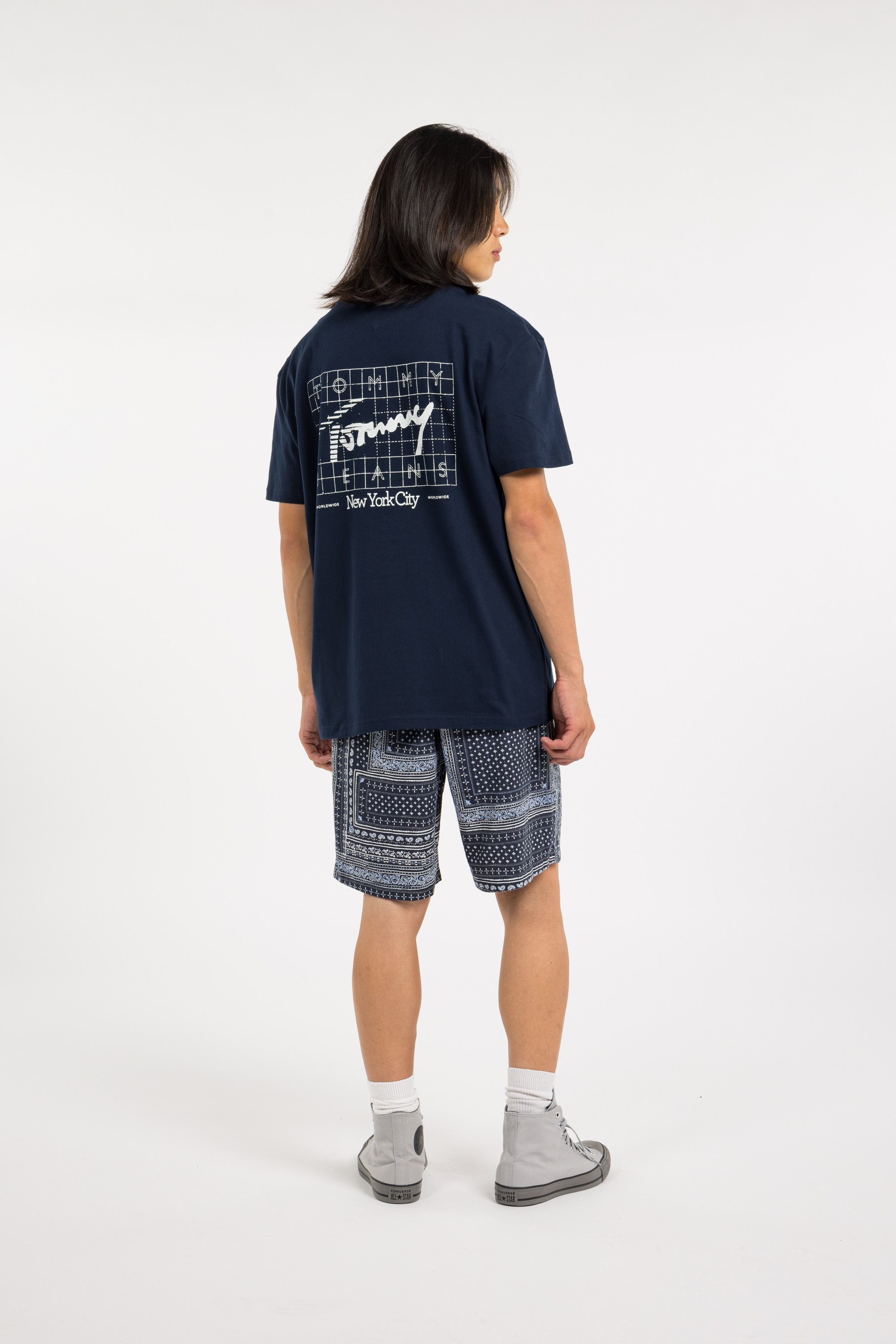 Regular-fit round-neck cotton T-shirt | Blue TOMMY JEANS Men