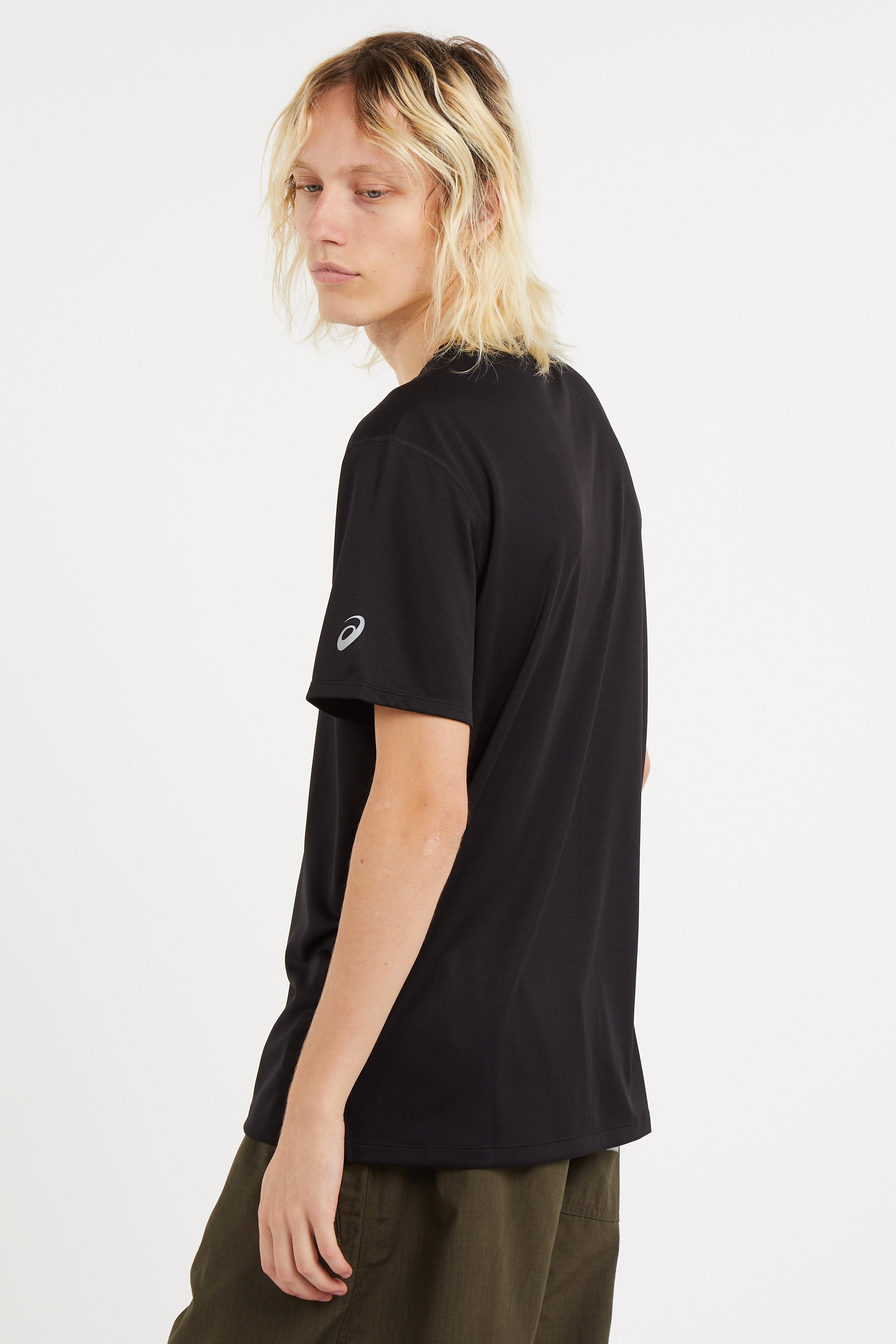 Regular-fit round-neck cotton T-shirt | Black ASICS Men
