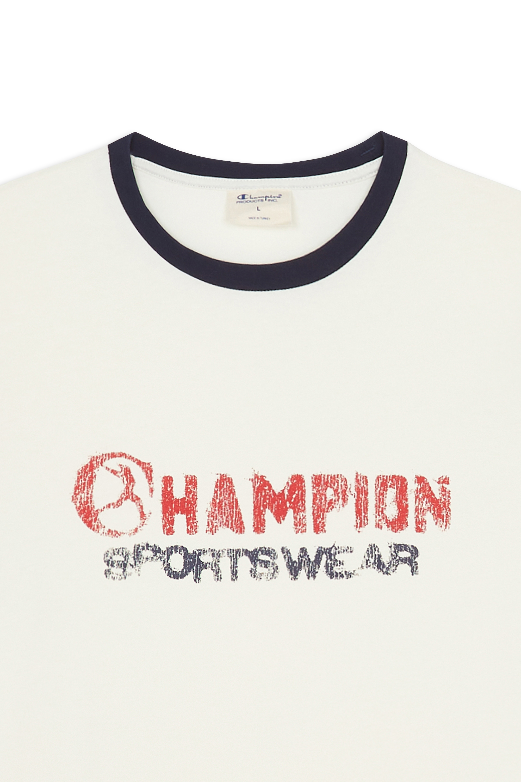 Regular-fit round-neck cotton T-shirt Beige