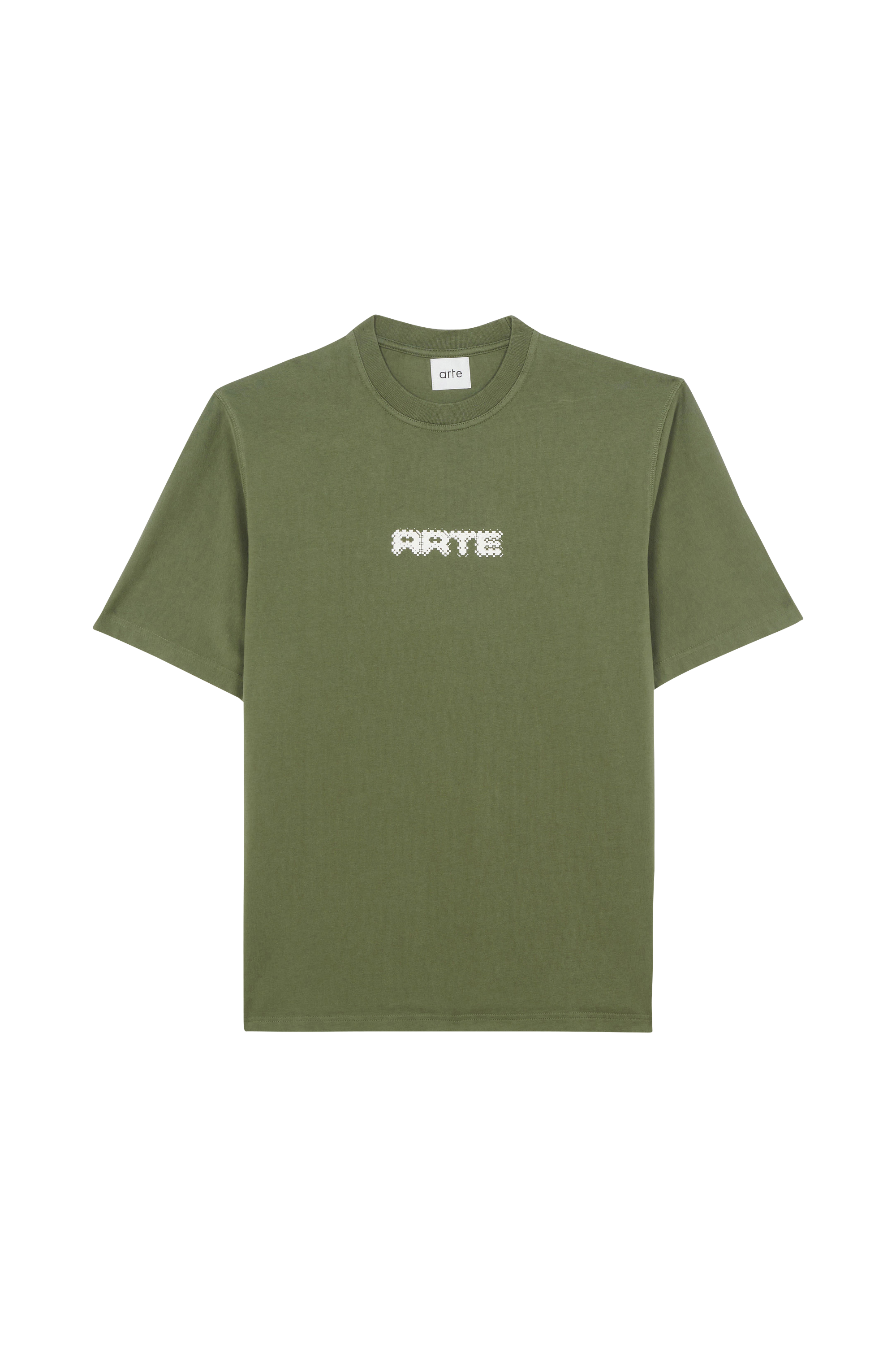 Regular-fit round-neck cotton T-shirt Khaki