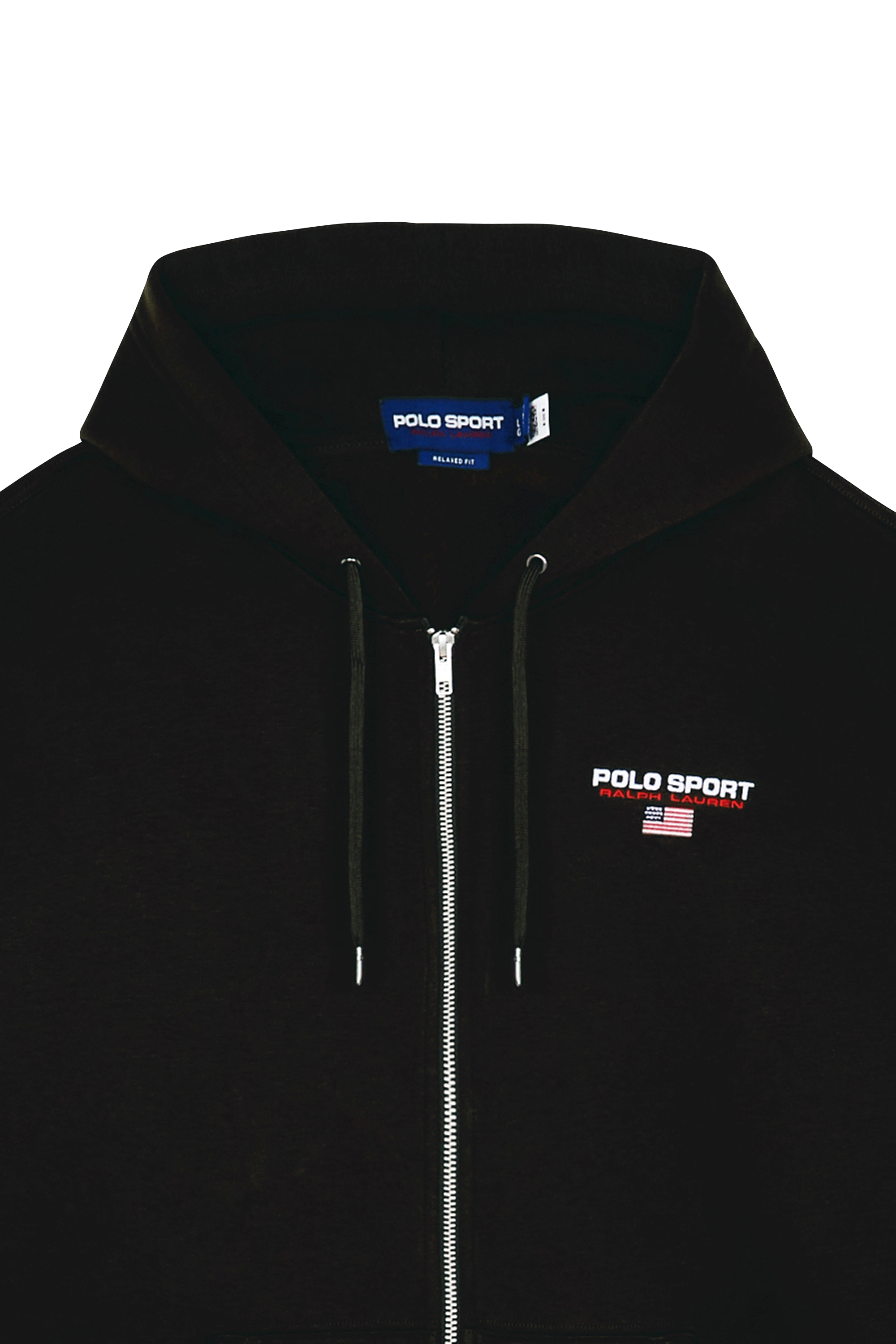 Regular-fit zip-up cotton-blend hoodie with Pony Player Black