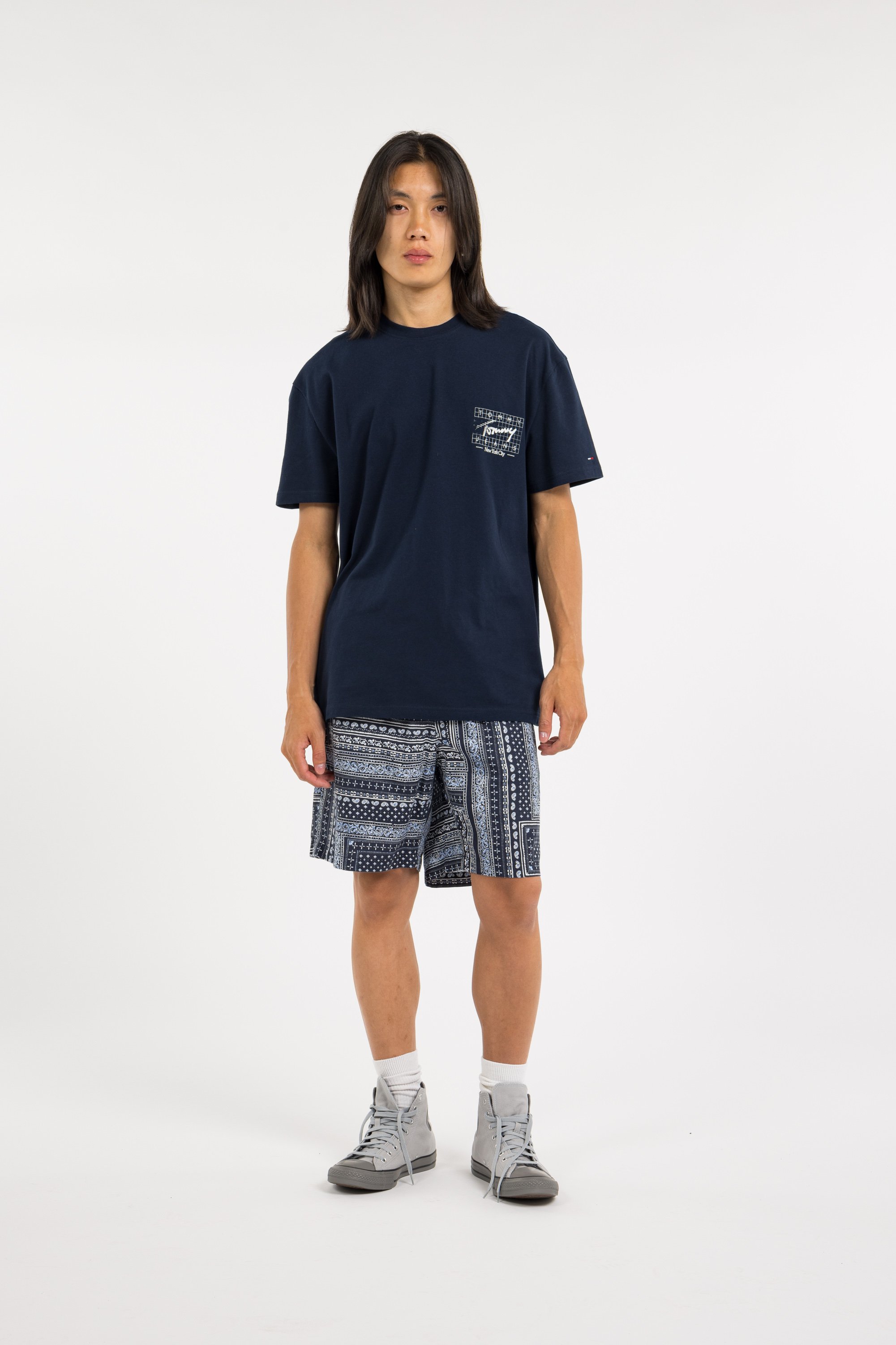 Regular-fit round-neck cotton T-shirt | Blue TOMMY JEANS Men