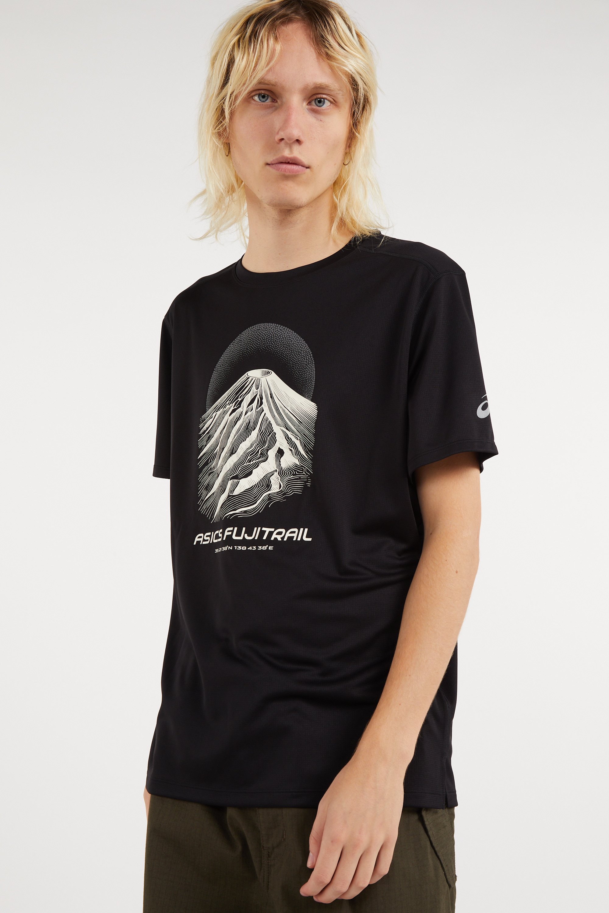 Regular-fit round-neck cotton T-shirt | Black ASICS Men
