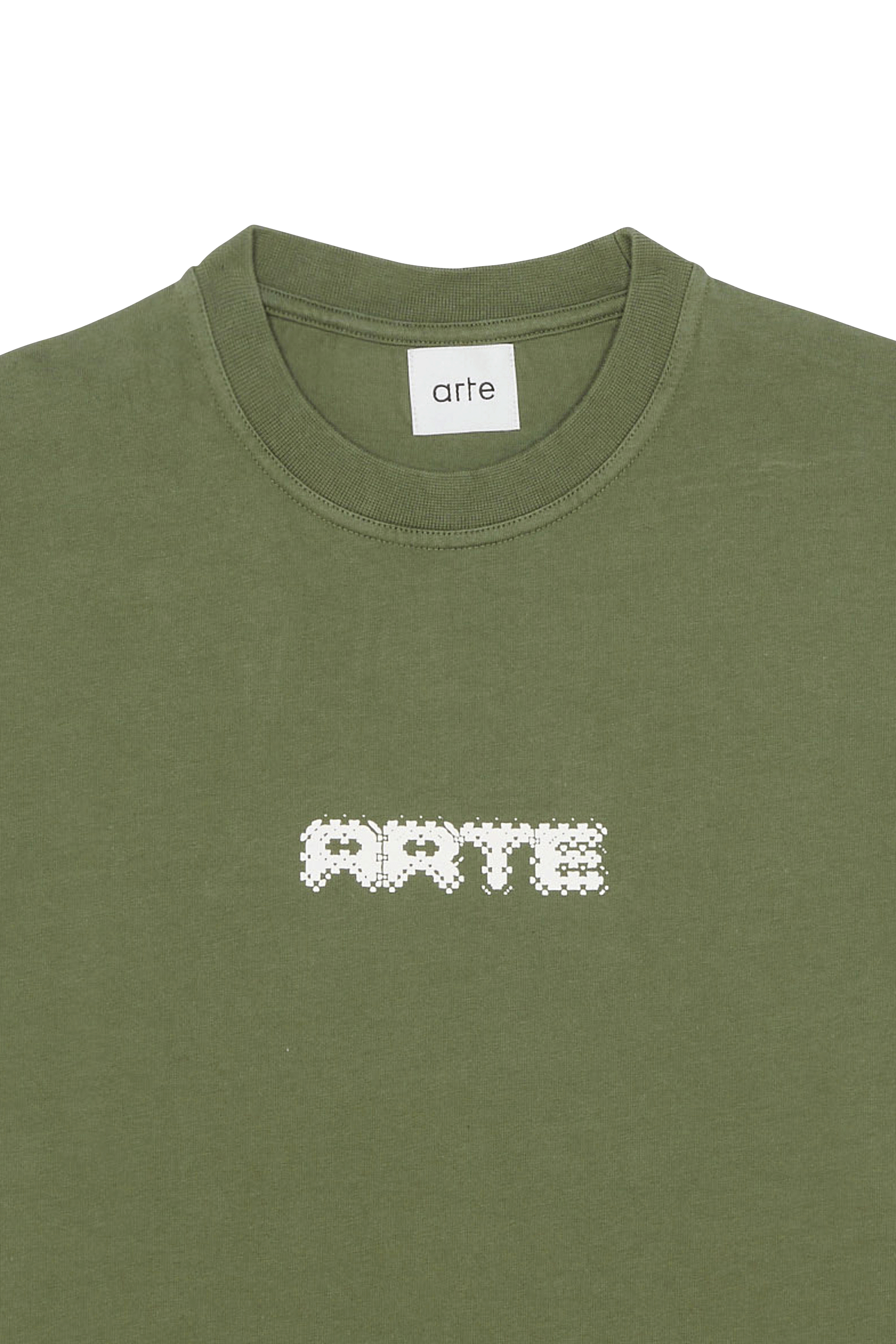 Regular-fit round-neck cotton T-shirt Khaki