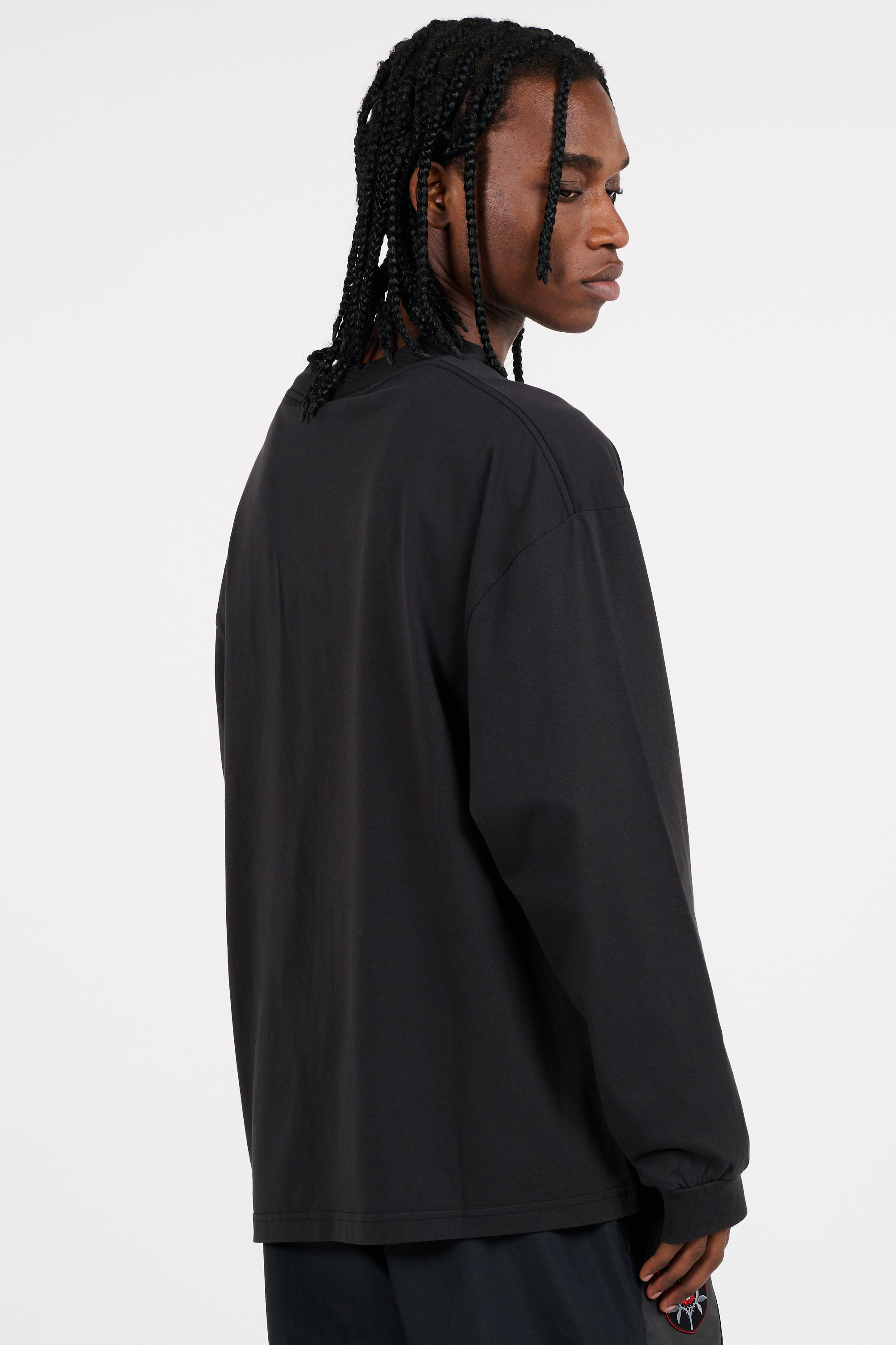 Regular-fit round-neck cotton T-shirt Black