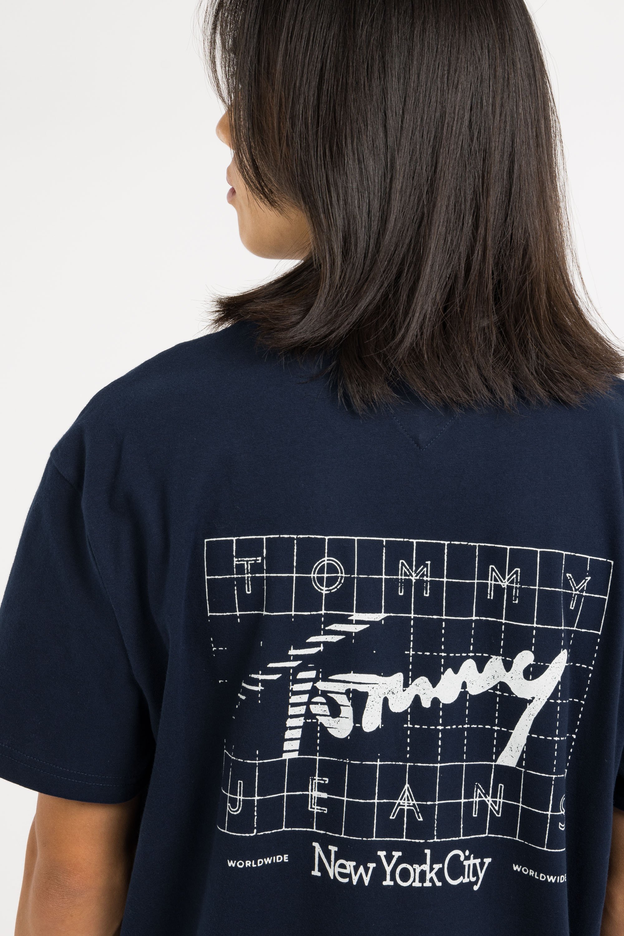 Regular-fit round-neck cotton T-shirt | Blue TOMMY JEANS Men