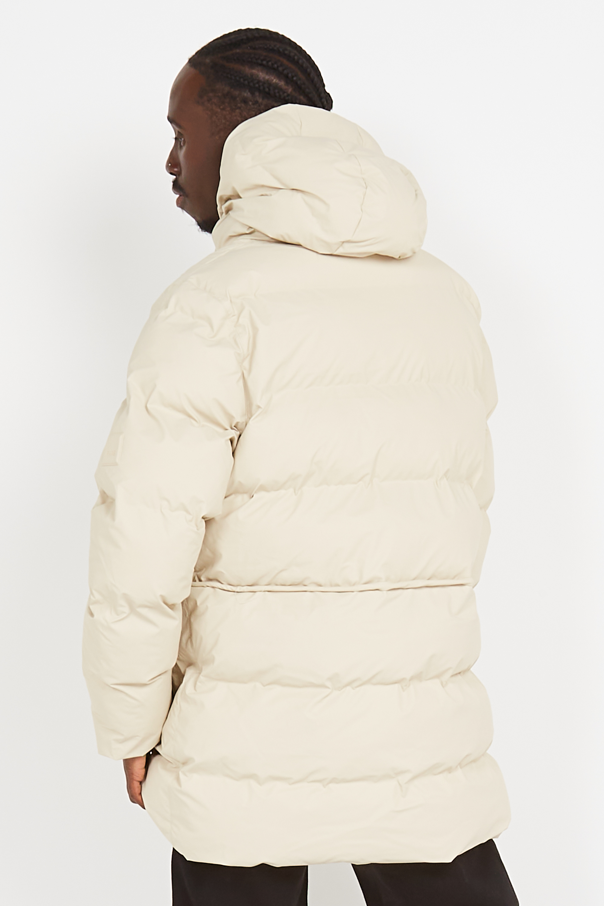 Lightweight quilted padded jacket with high neck Beige
