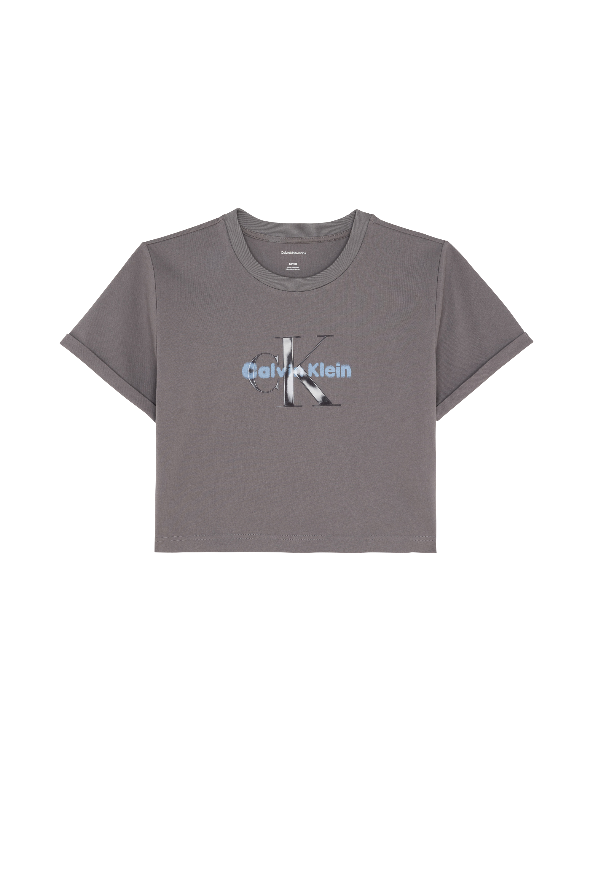 Regular-fit round-neck cotton T-shirt Grey