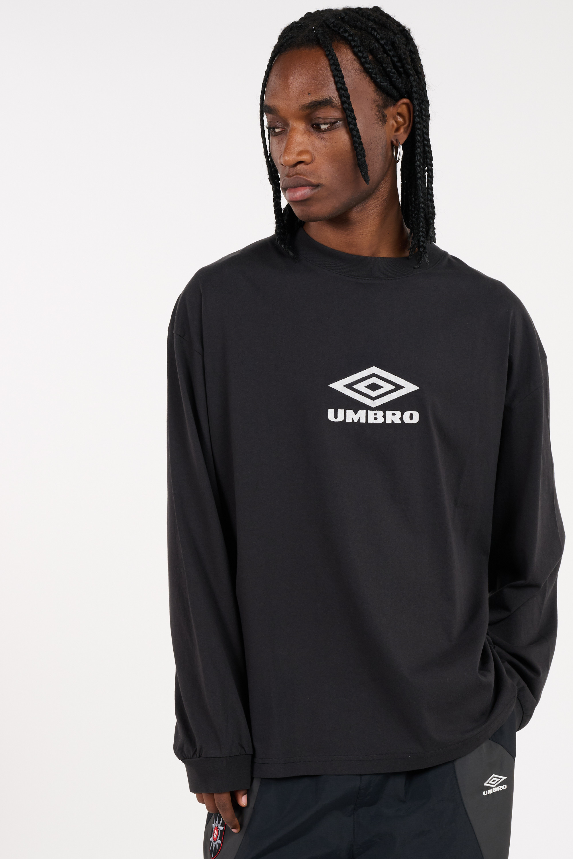 Regular-fit round-neck cotton T-shirt Black