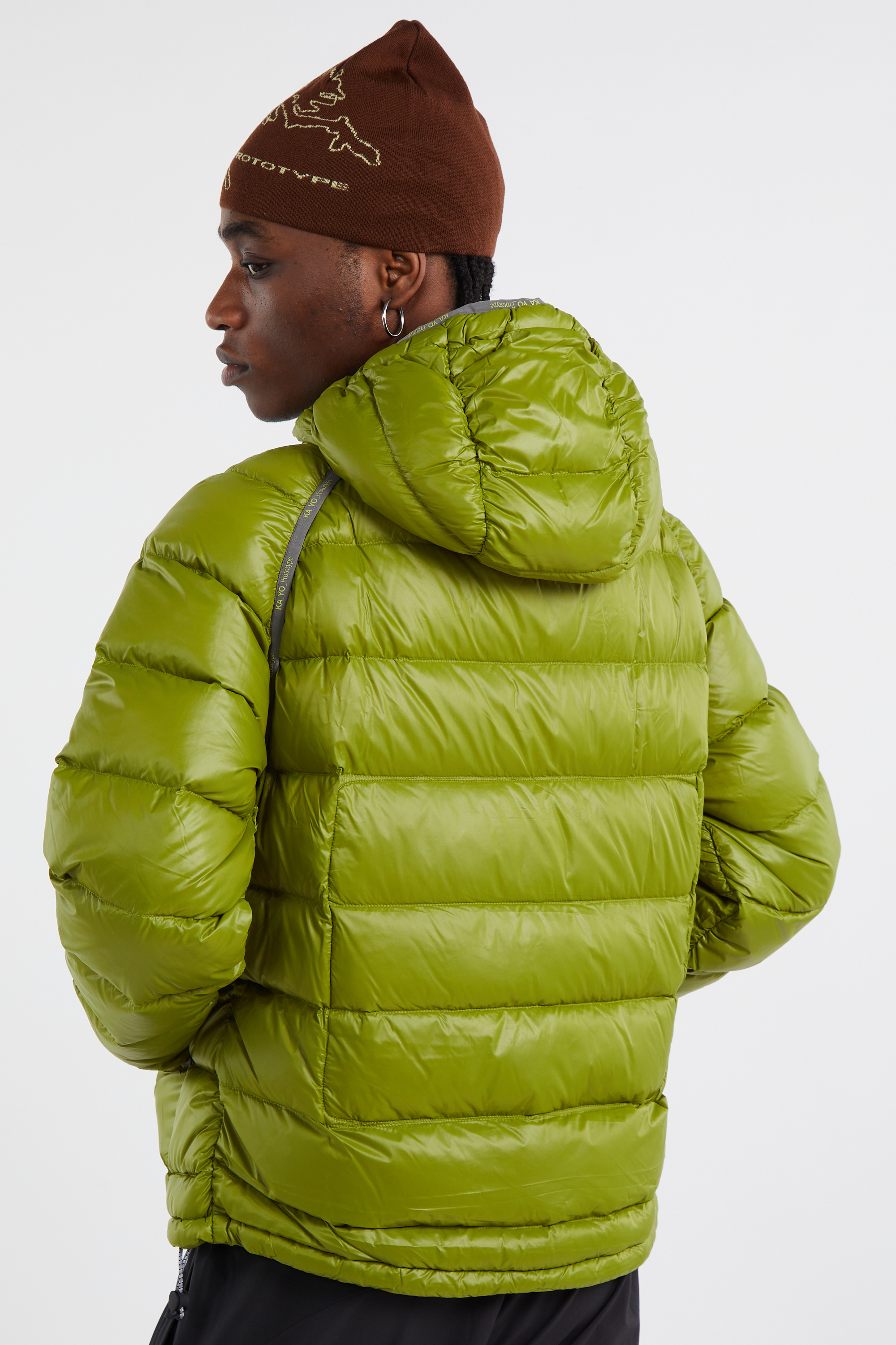 Lightweight quilted padded jacket with high neck Green